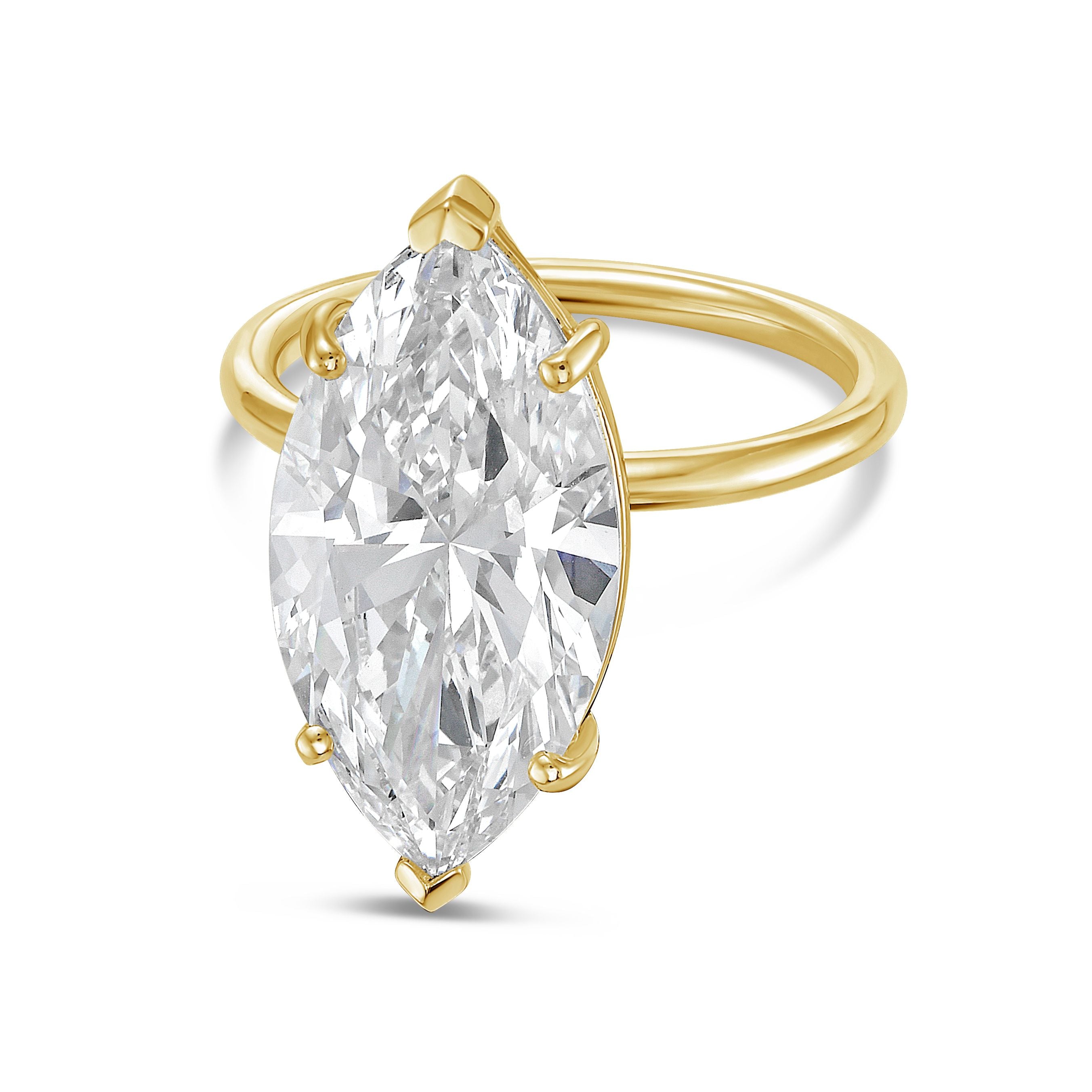 Lab Grown Marquise Diamond Solitaire Engagement Ring