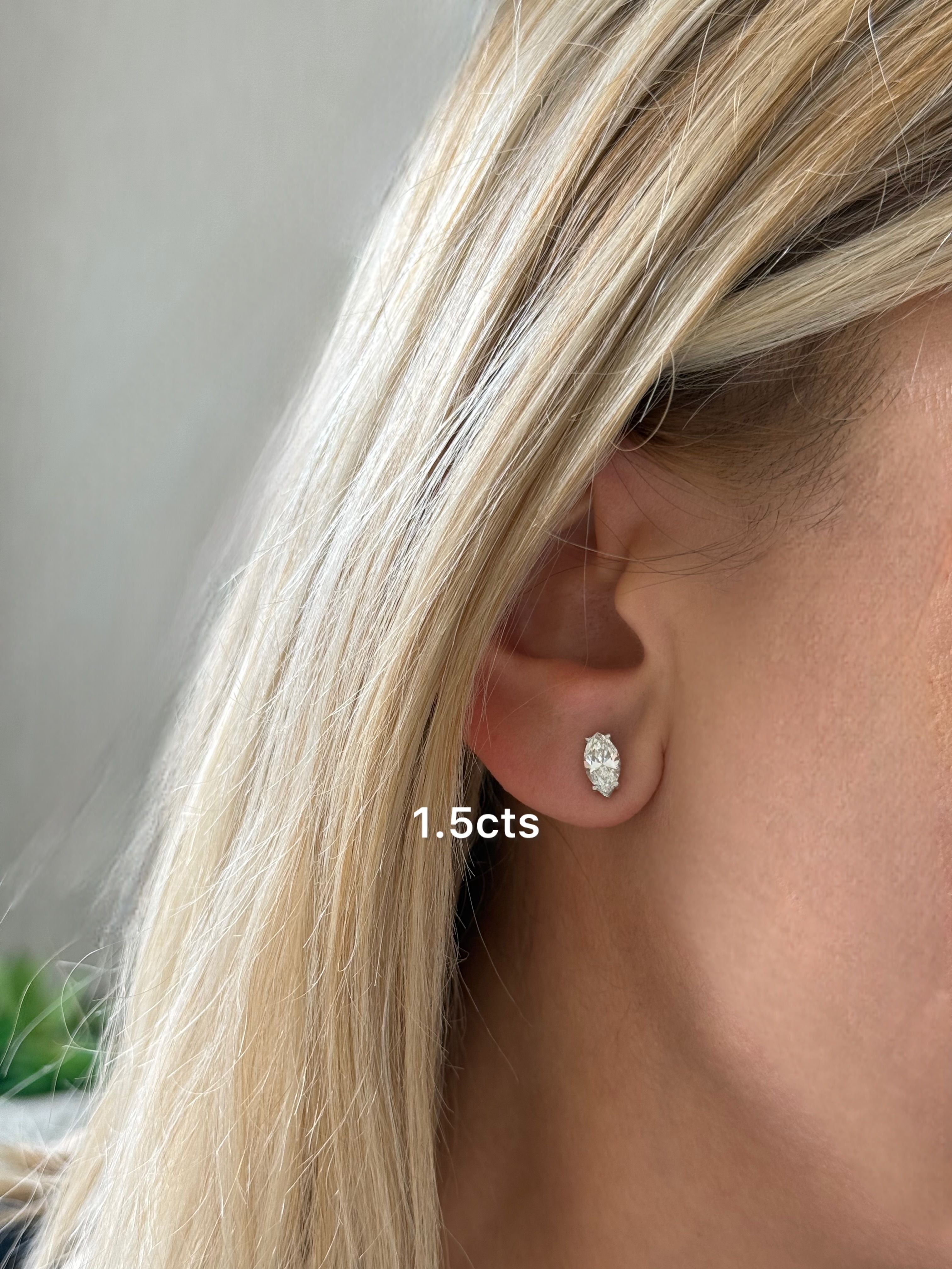 Lab Grown Marquise Diamond Studs