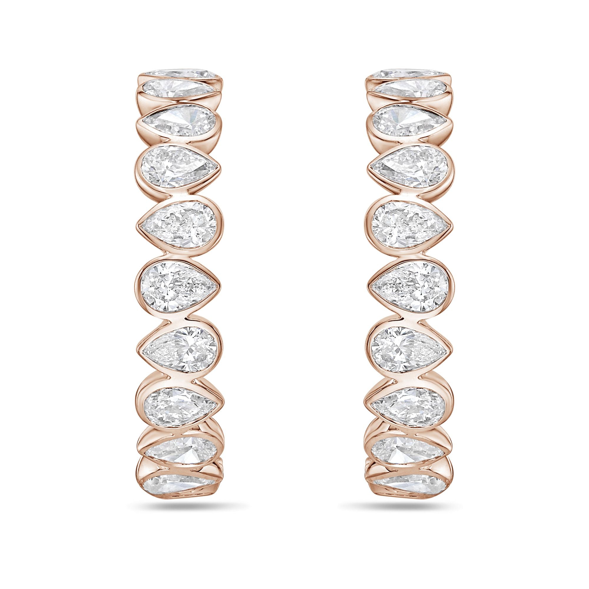 Lab Grown Bezel Pear Diamond Hoop