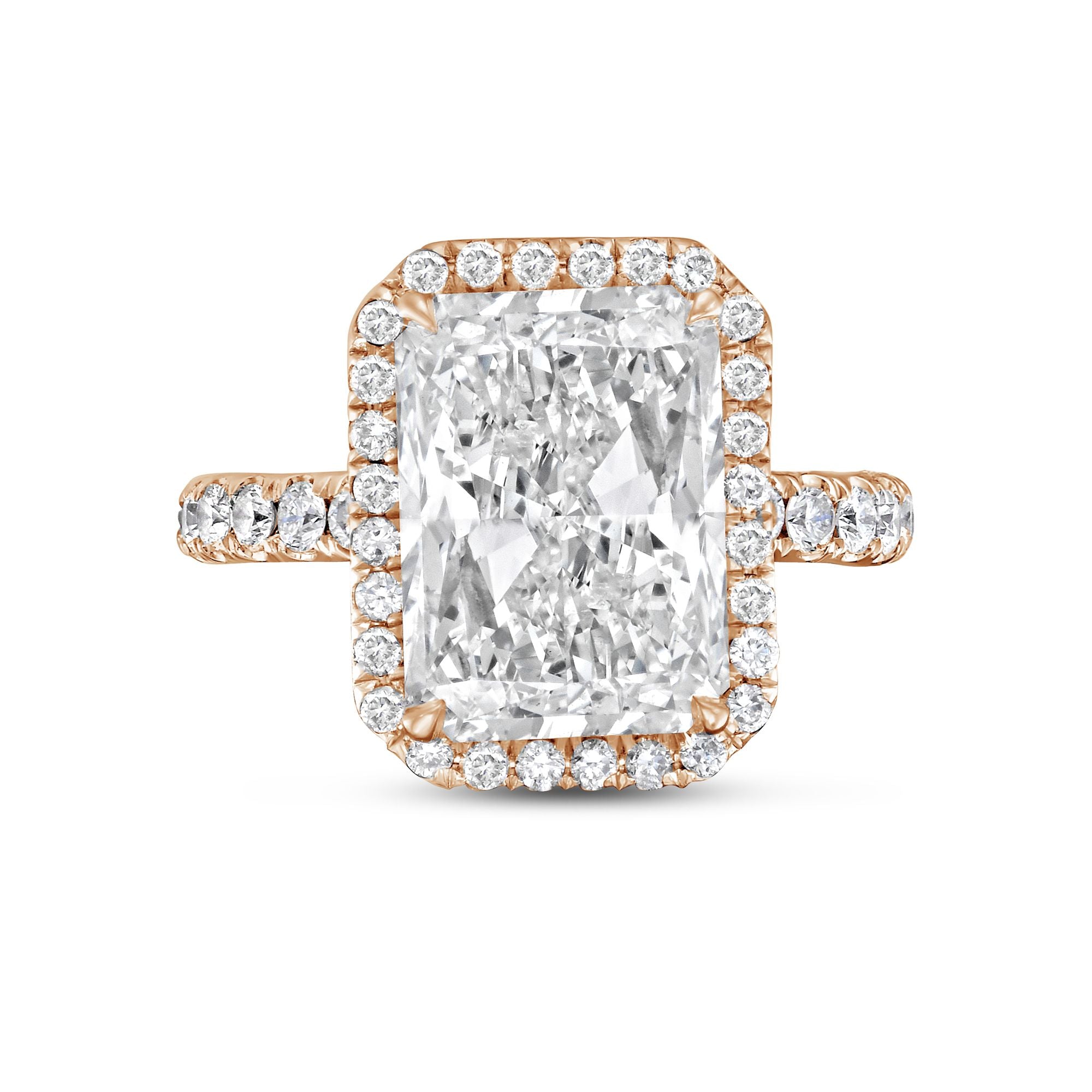 Radiant Cut Diamond Halo Engagement Ring