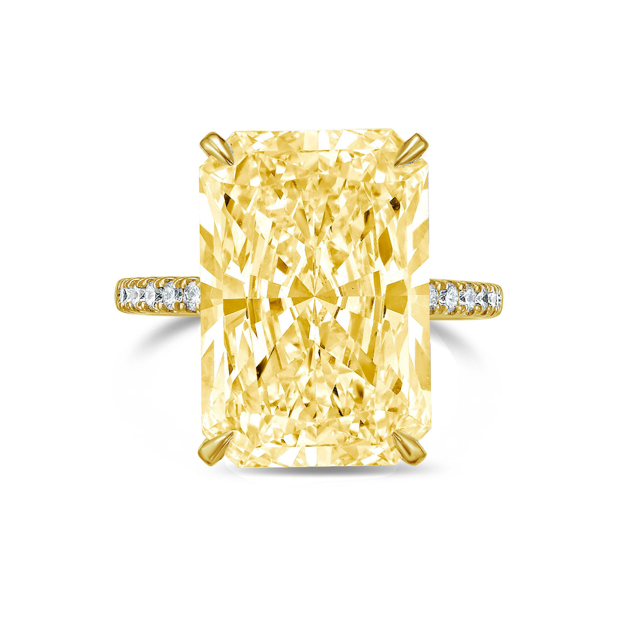 Lab-Grown Yellow Radiant Cut Diamond Engagement Ring, 14K Gold