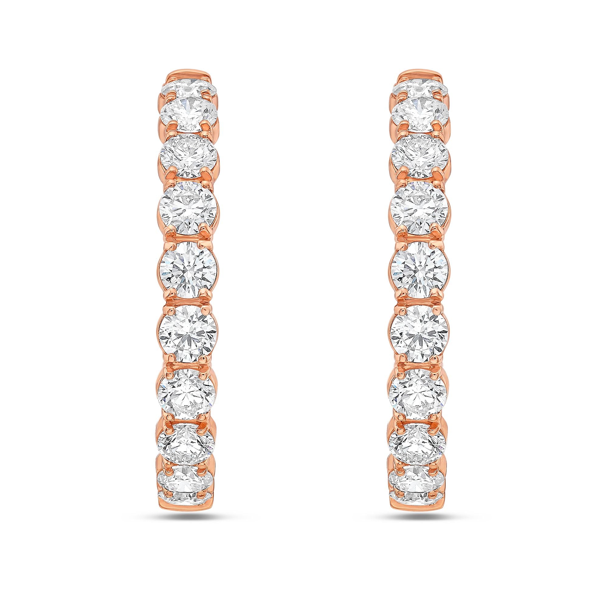 14Kt Lab Grown Diamond Hoop Earrings