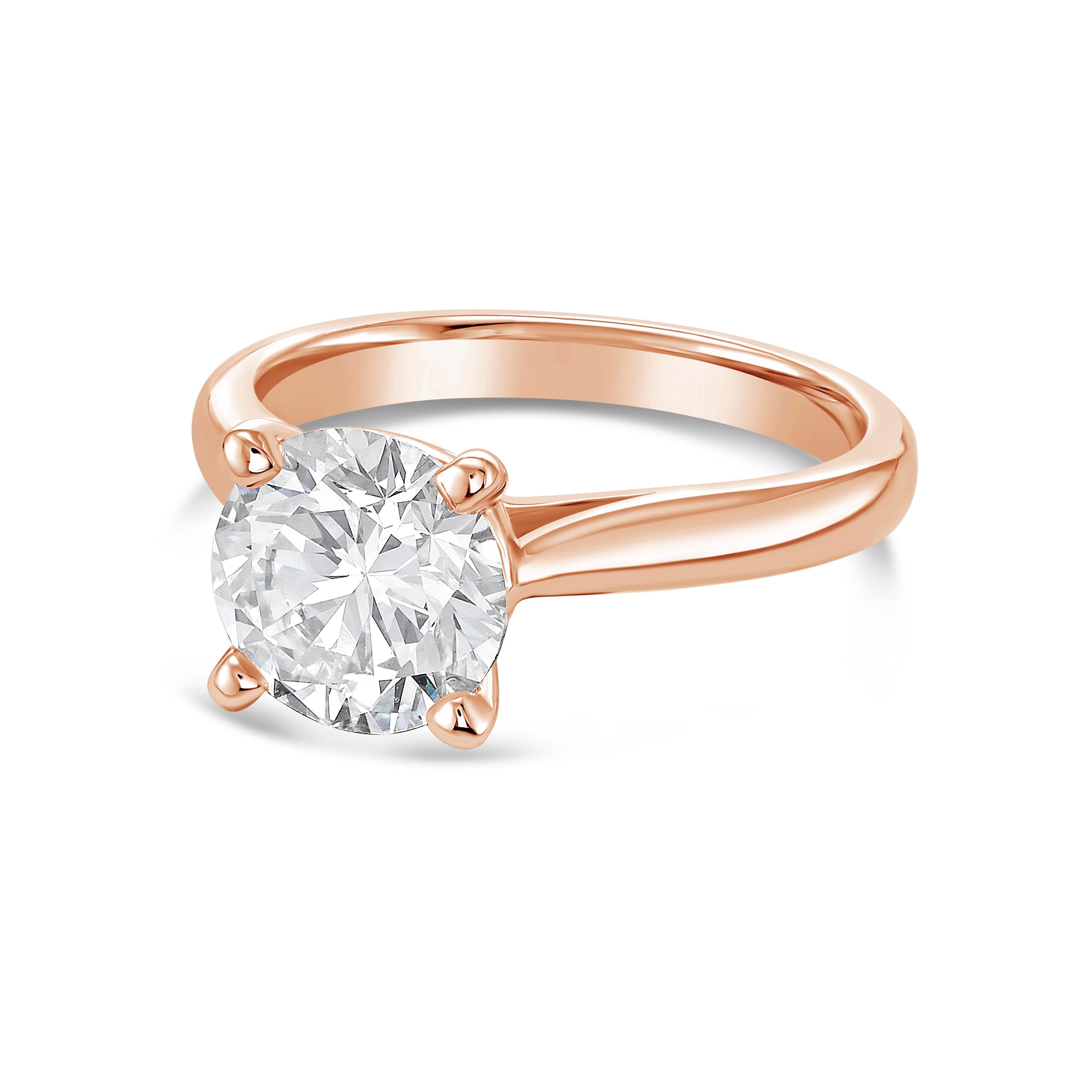 Lab Grown Round Solitaire Engagement Ring