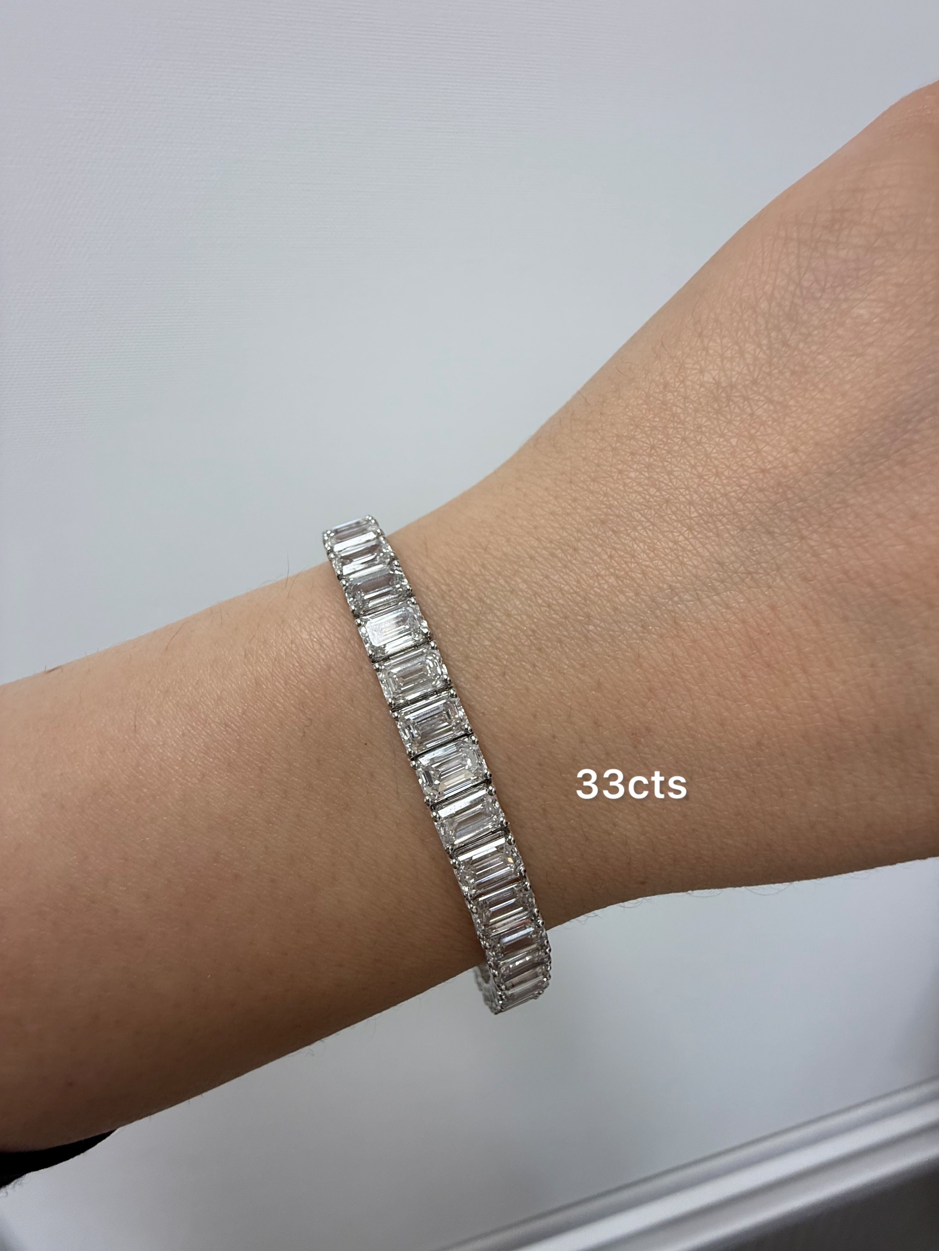 Lab Grown Diamond Emerald Tennis Bracelet