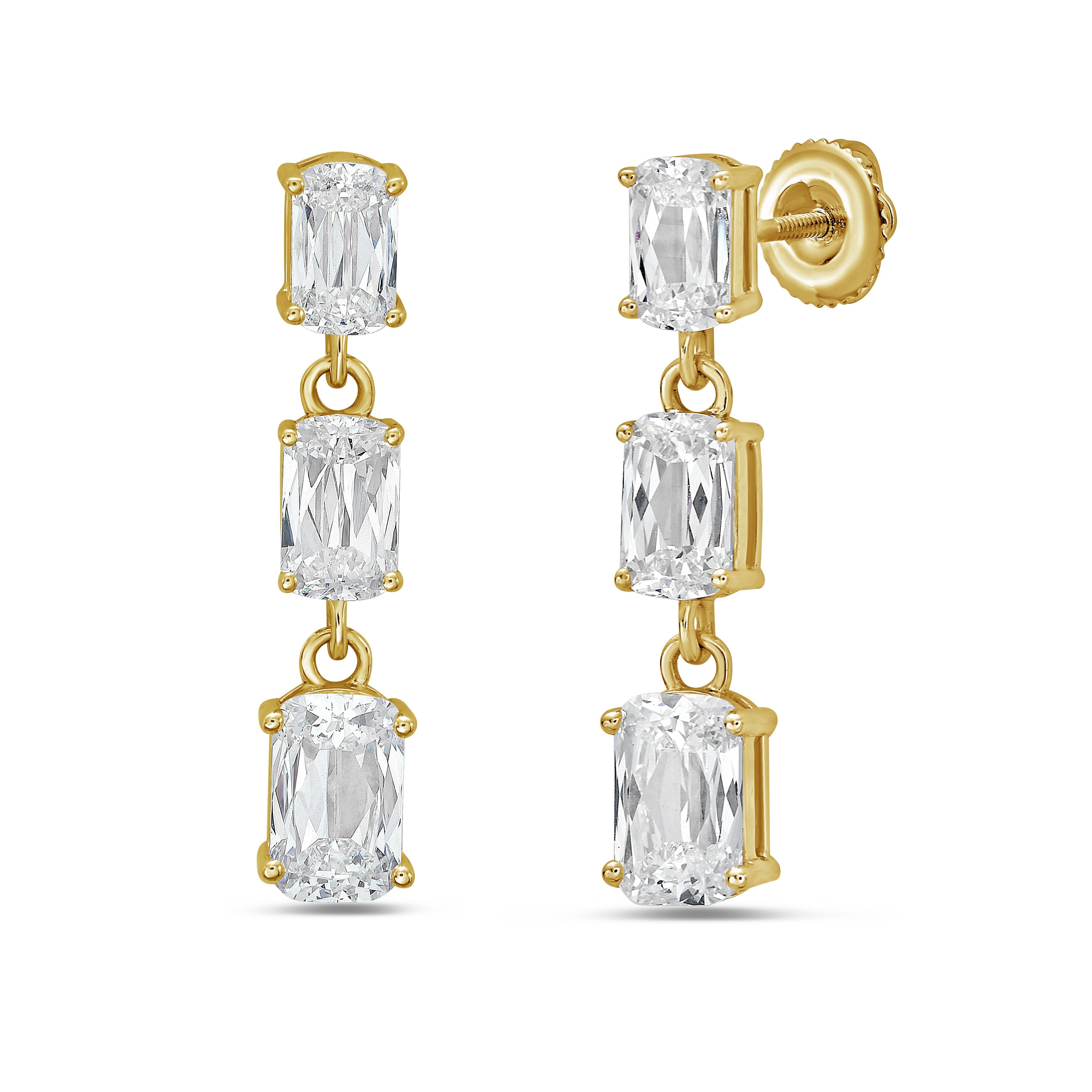 Lab Grown Briolette Cut Diamibd Earrings