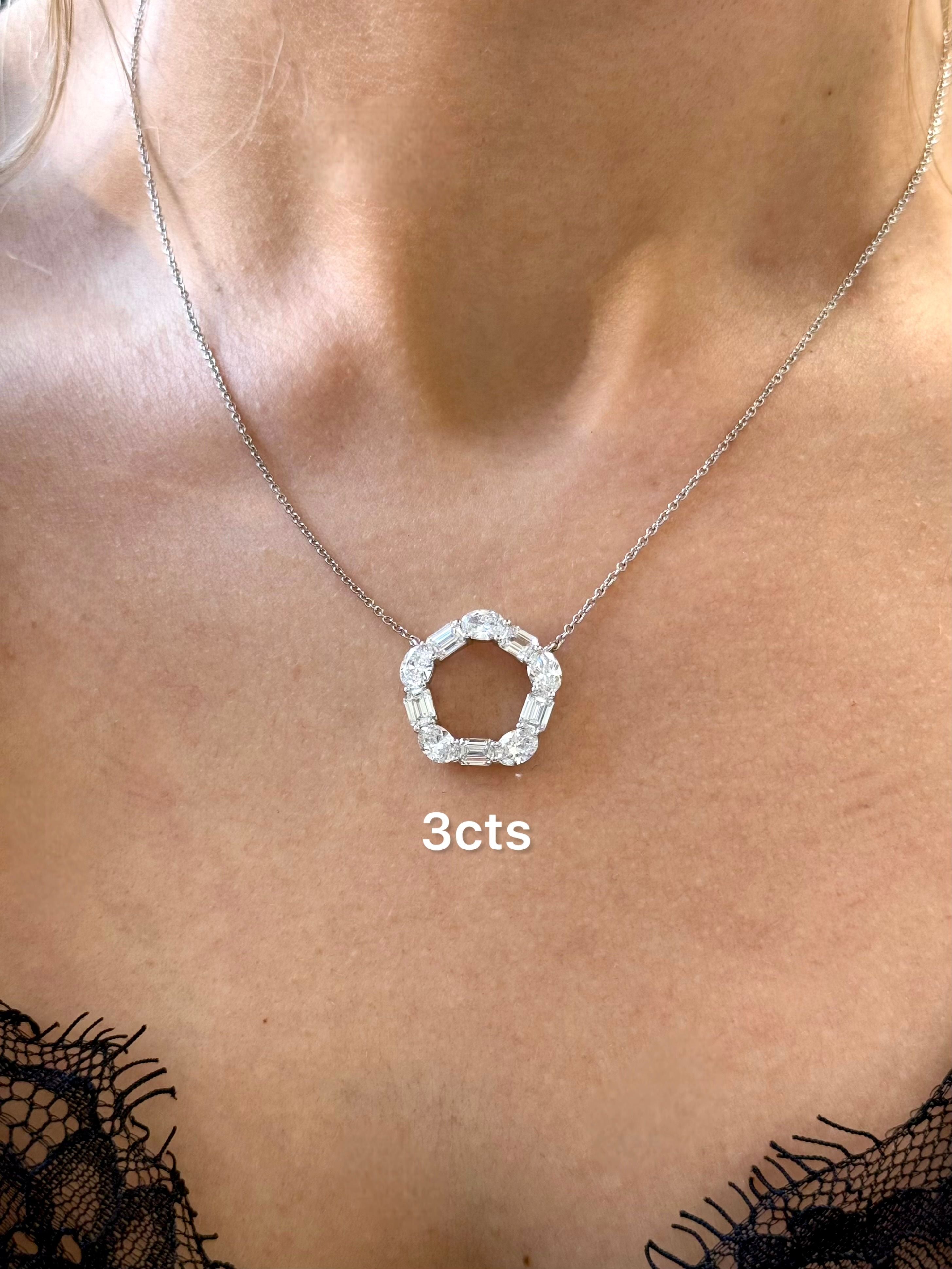 Lab Grown Diamond Emerald Circle Pendant