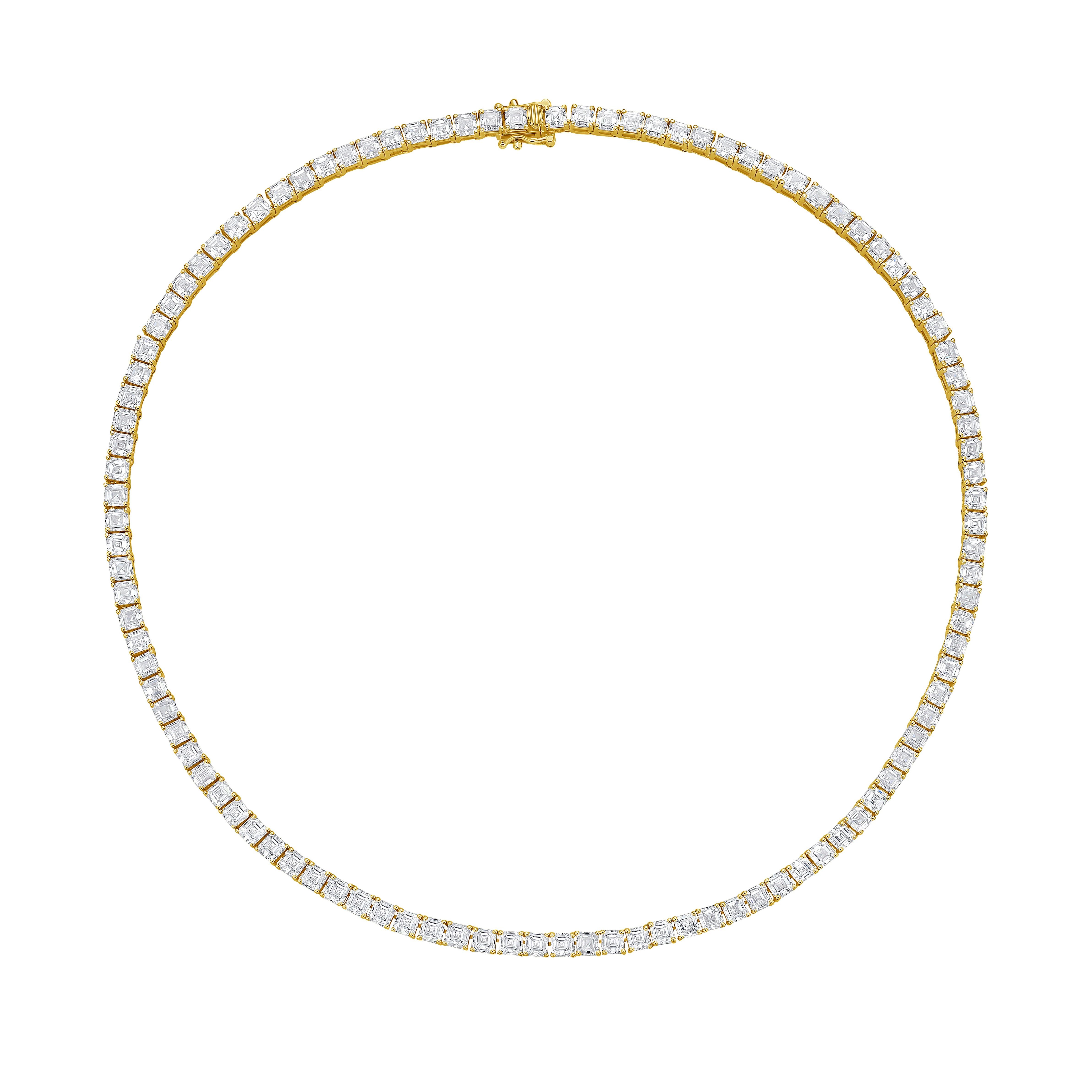 asscher cut diamond necklace