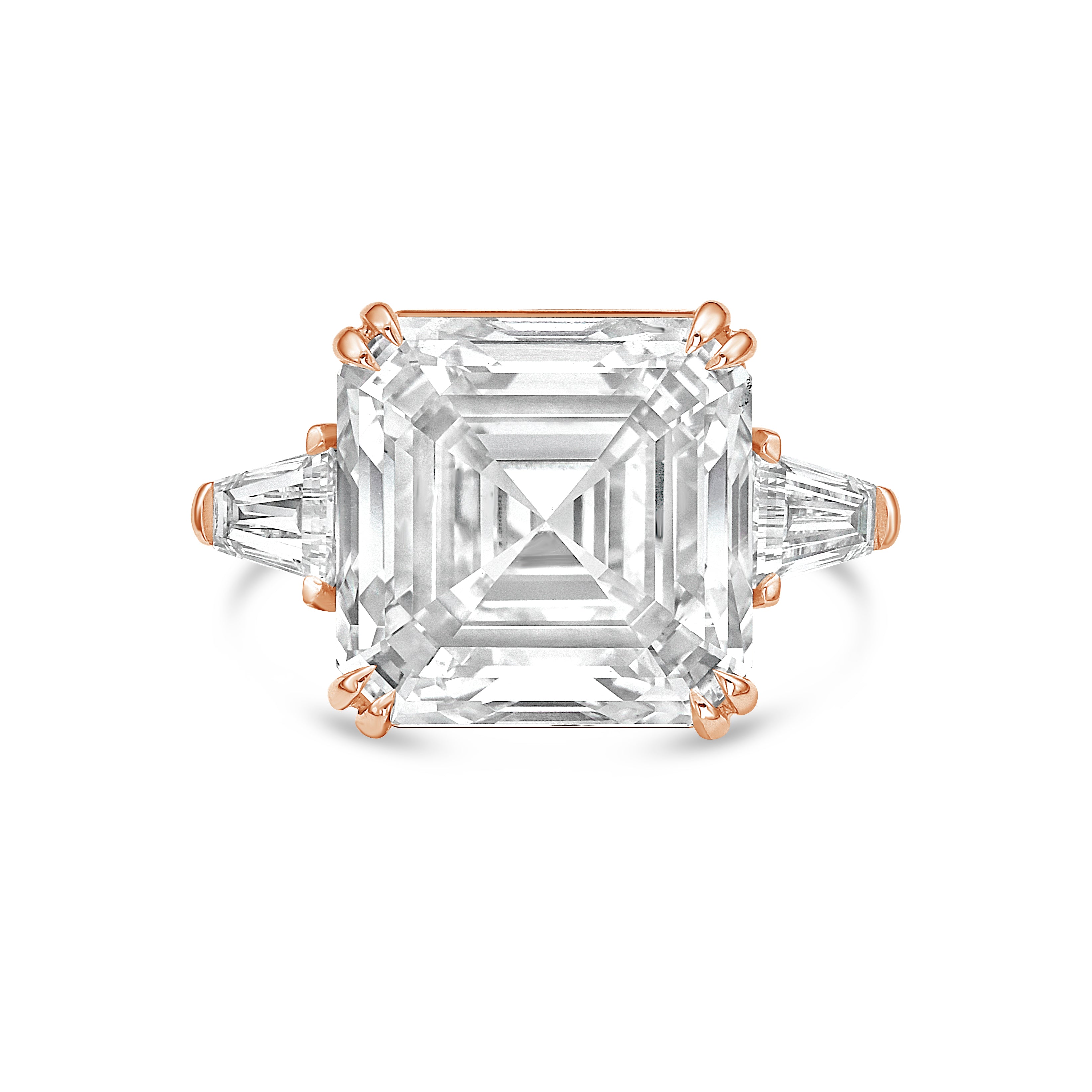 asscher cut diamond with baguettes