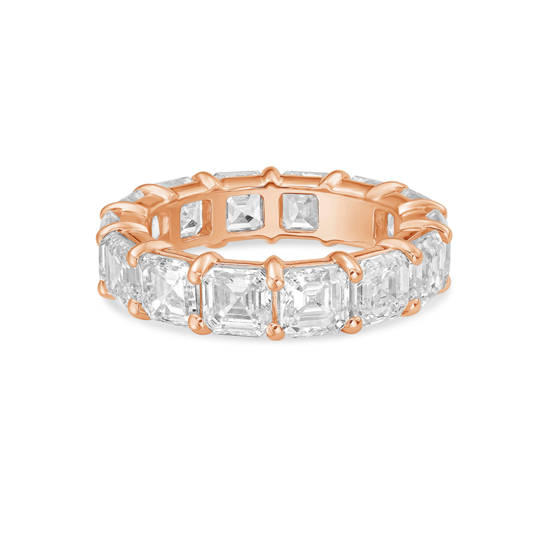 asscher cut half eternity band