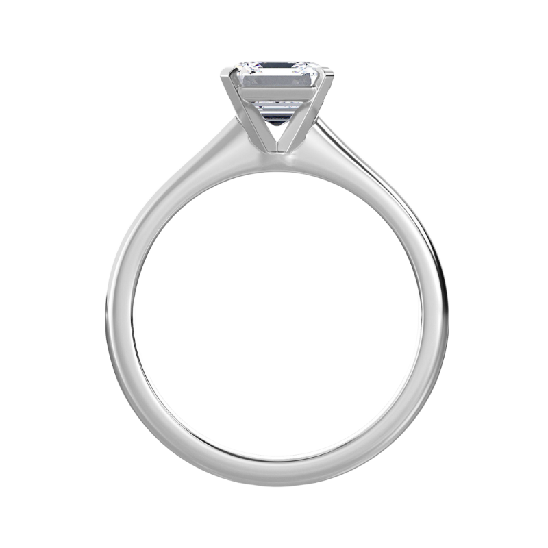 asscher cut solitaire diamond engagement ring
