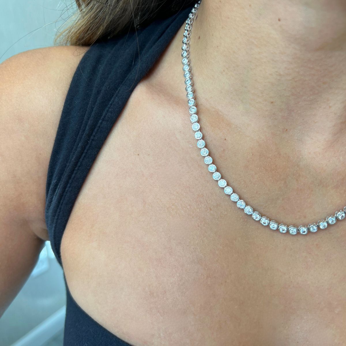 bezel set diamond pendant