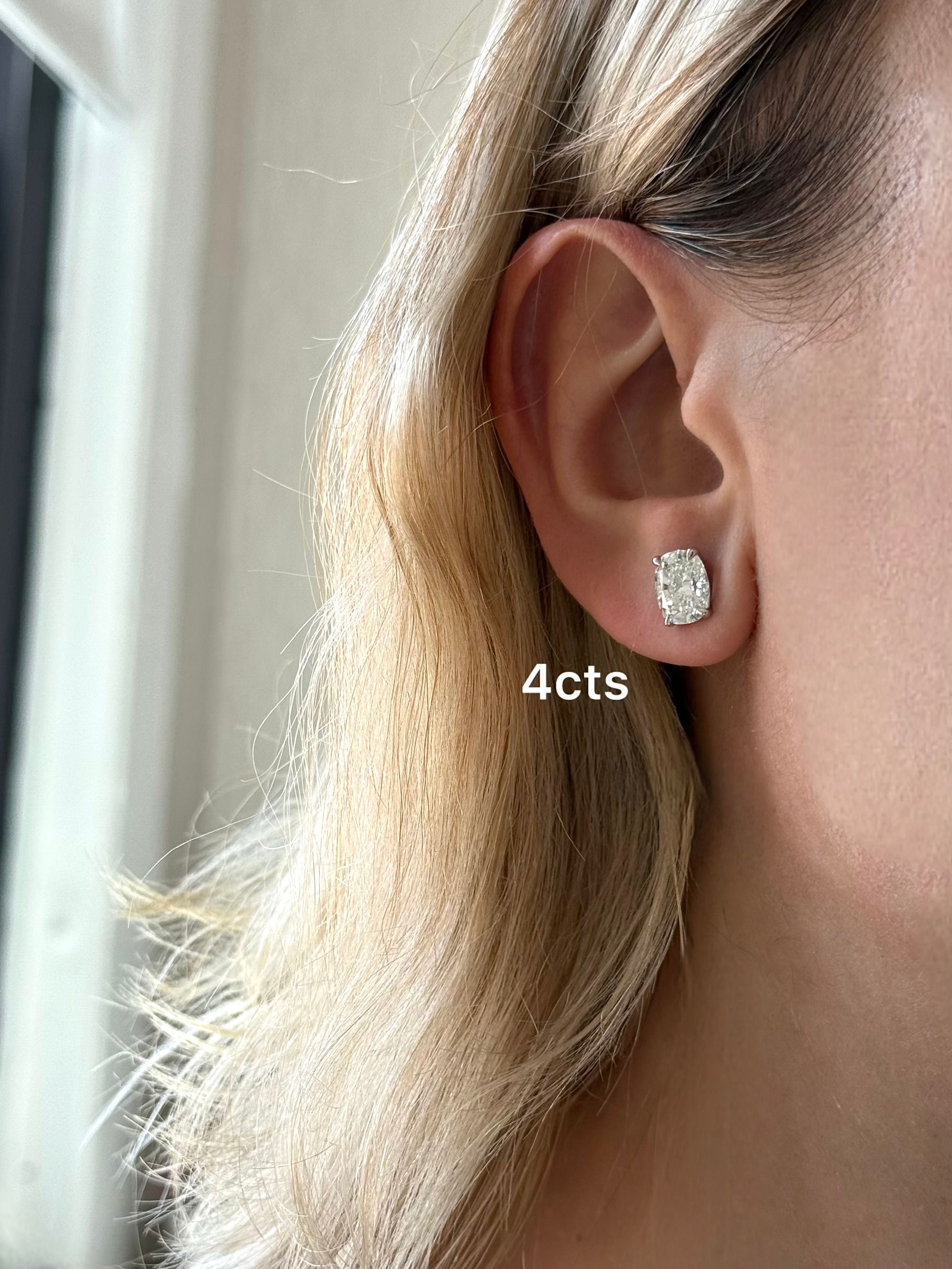 Lab Grown Cushion Diamond Studs