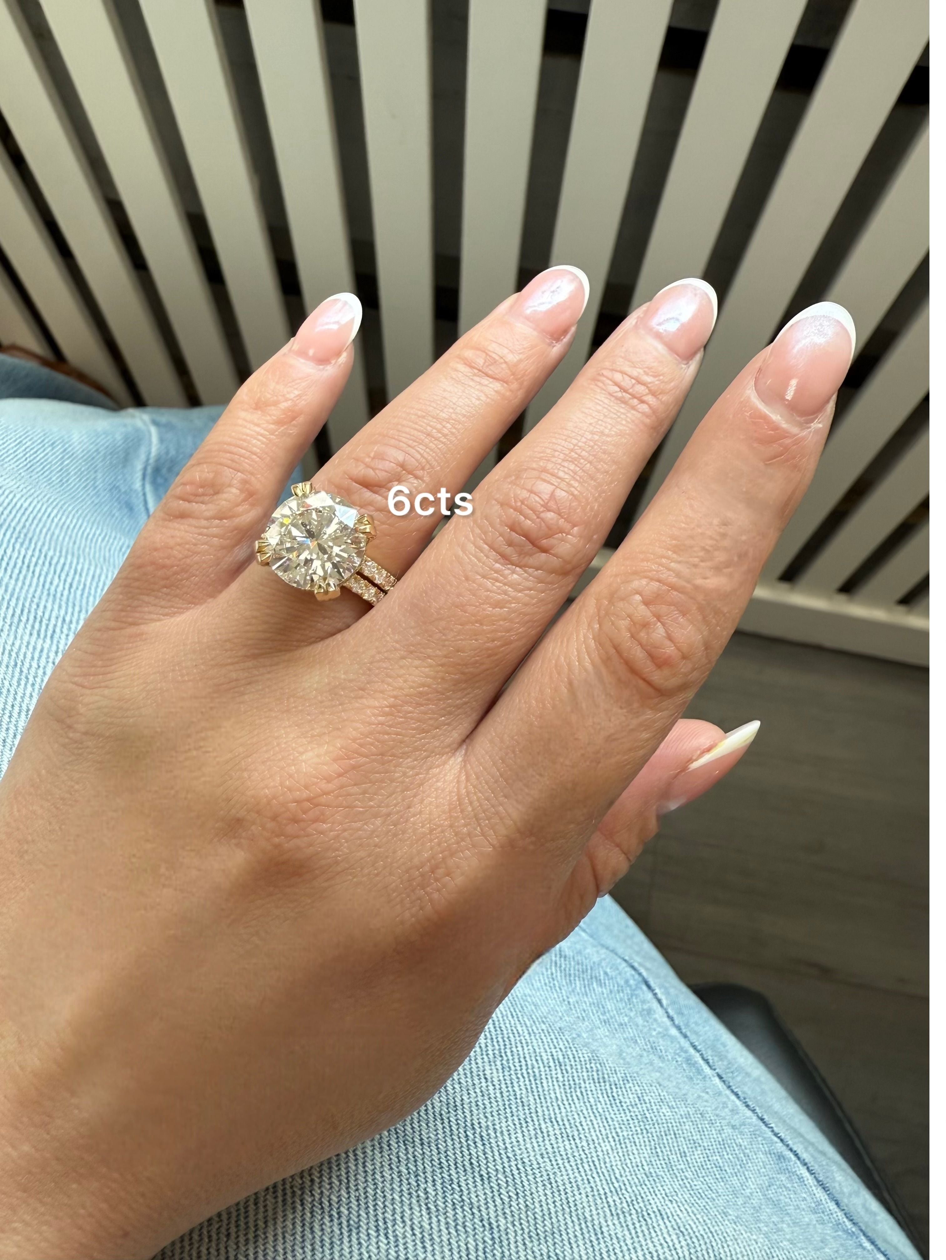 Lab Grown Round Diamond Split Shank Engagement Ring