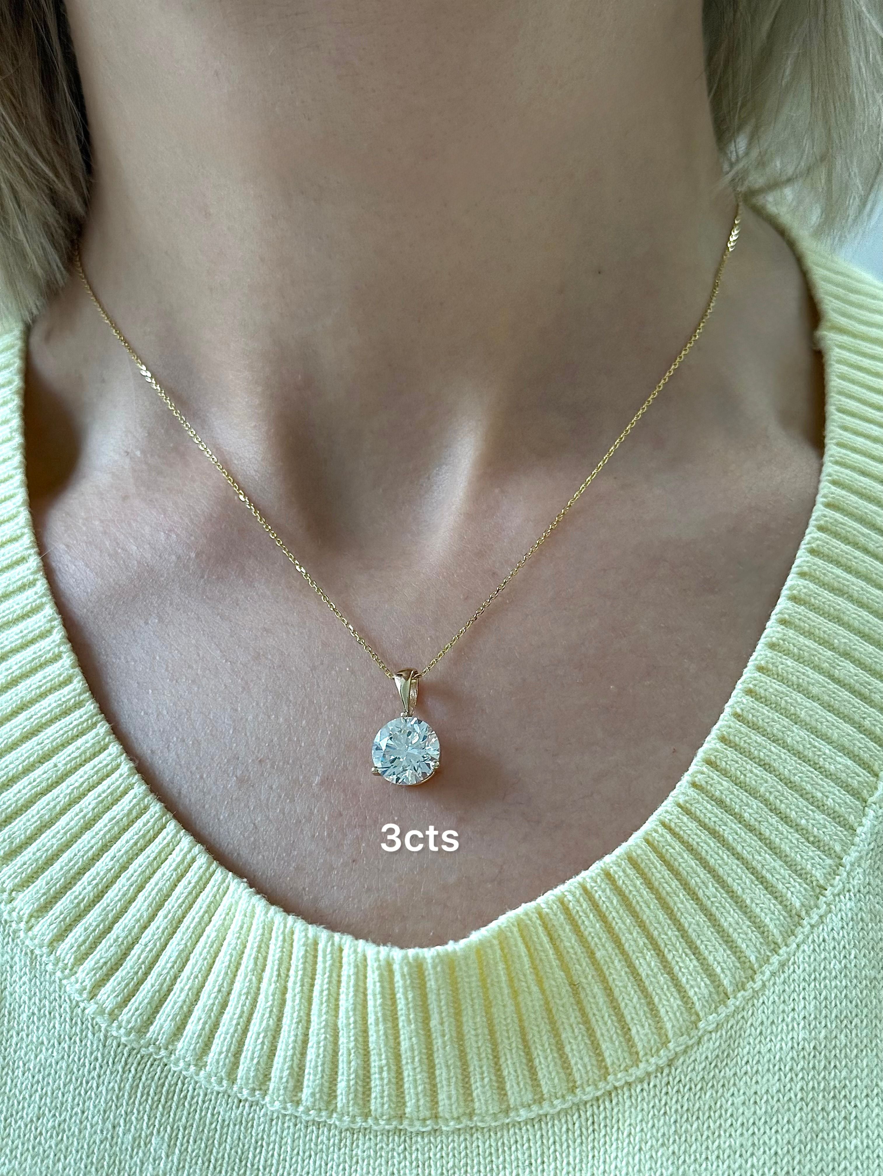 Lab Grown Solitaire On Bail Diamond Pendant