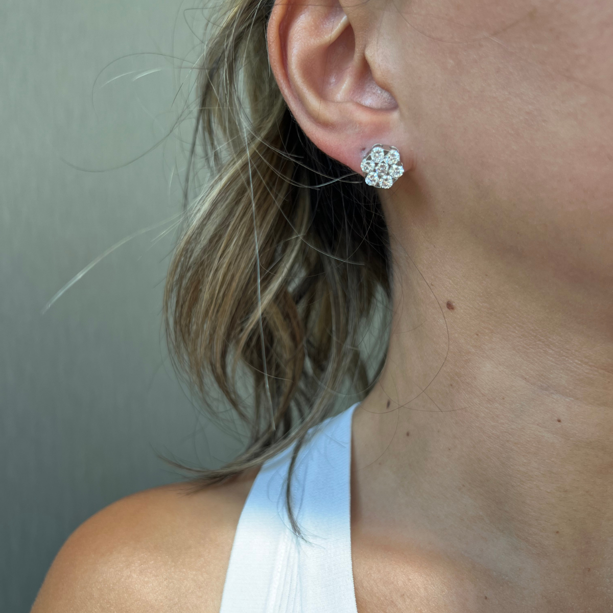 cluster diamond earrings