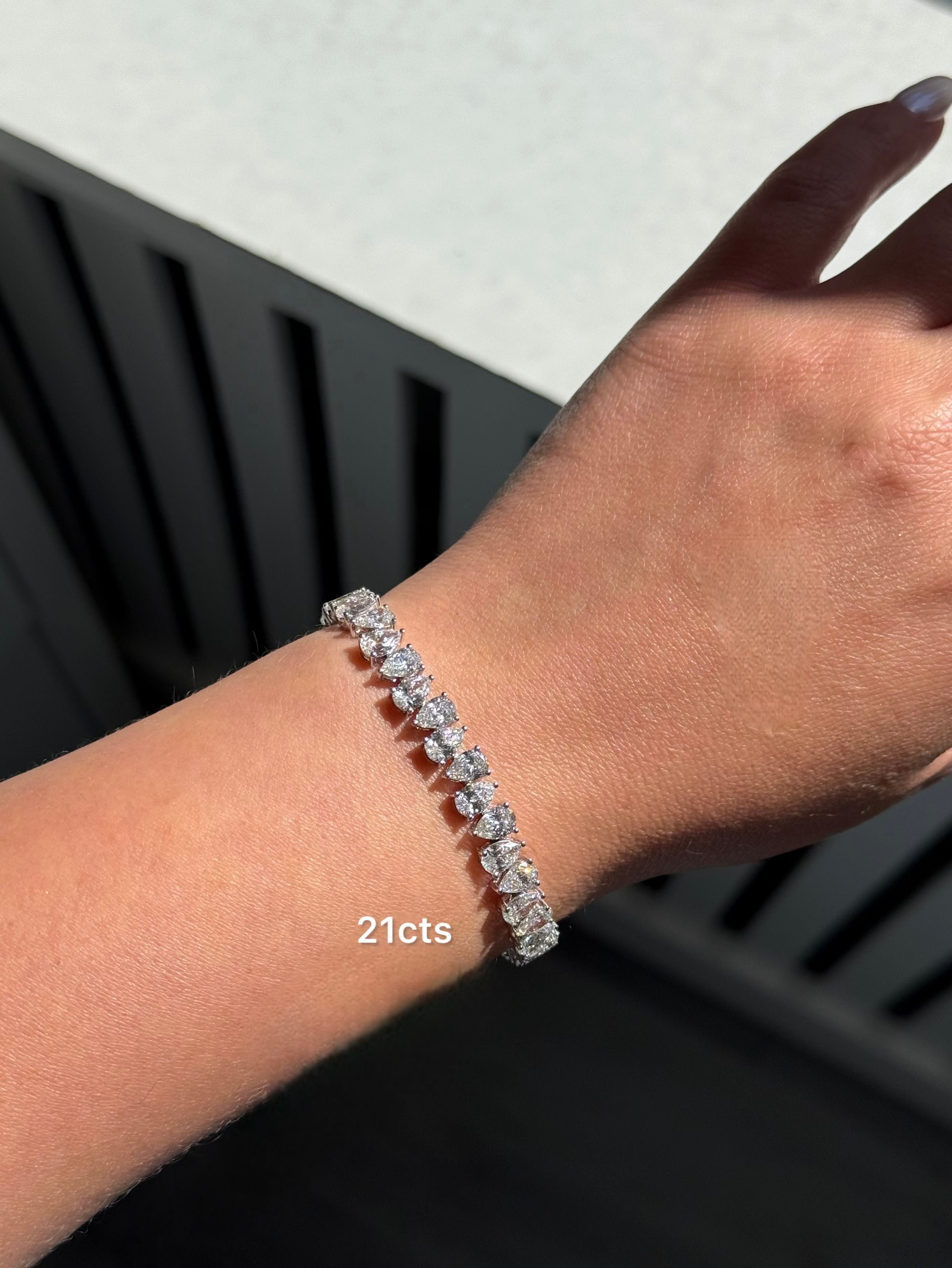 Lab Grown Diamond Pear Tennis Bracelet