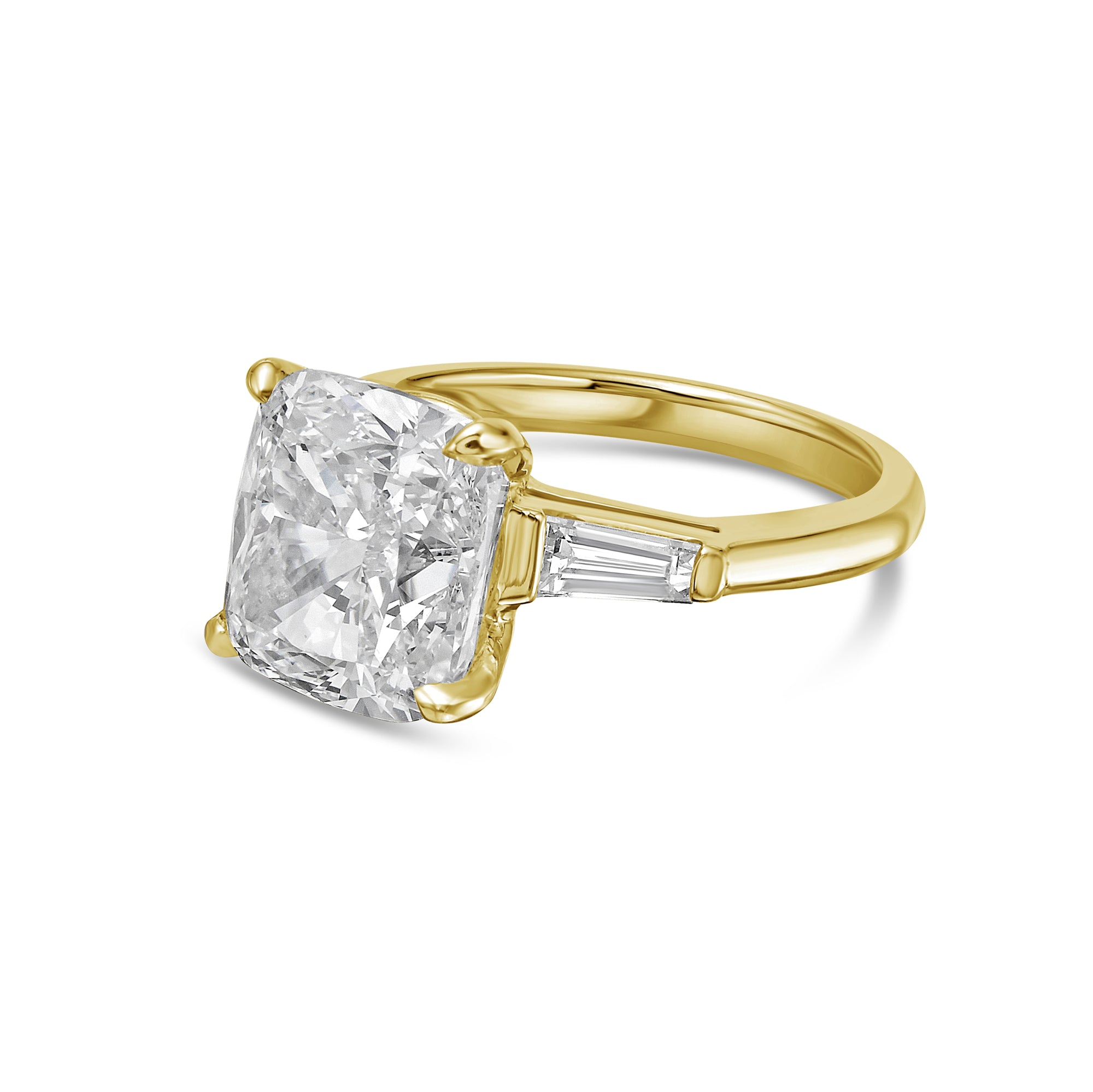 cushion cut with tapered baguettes