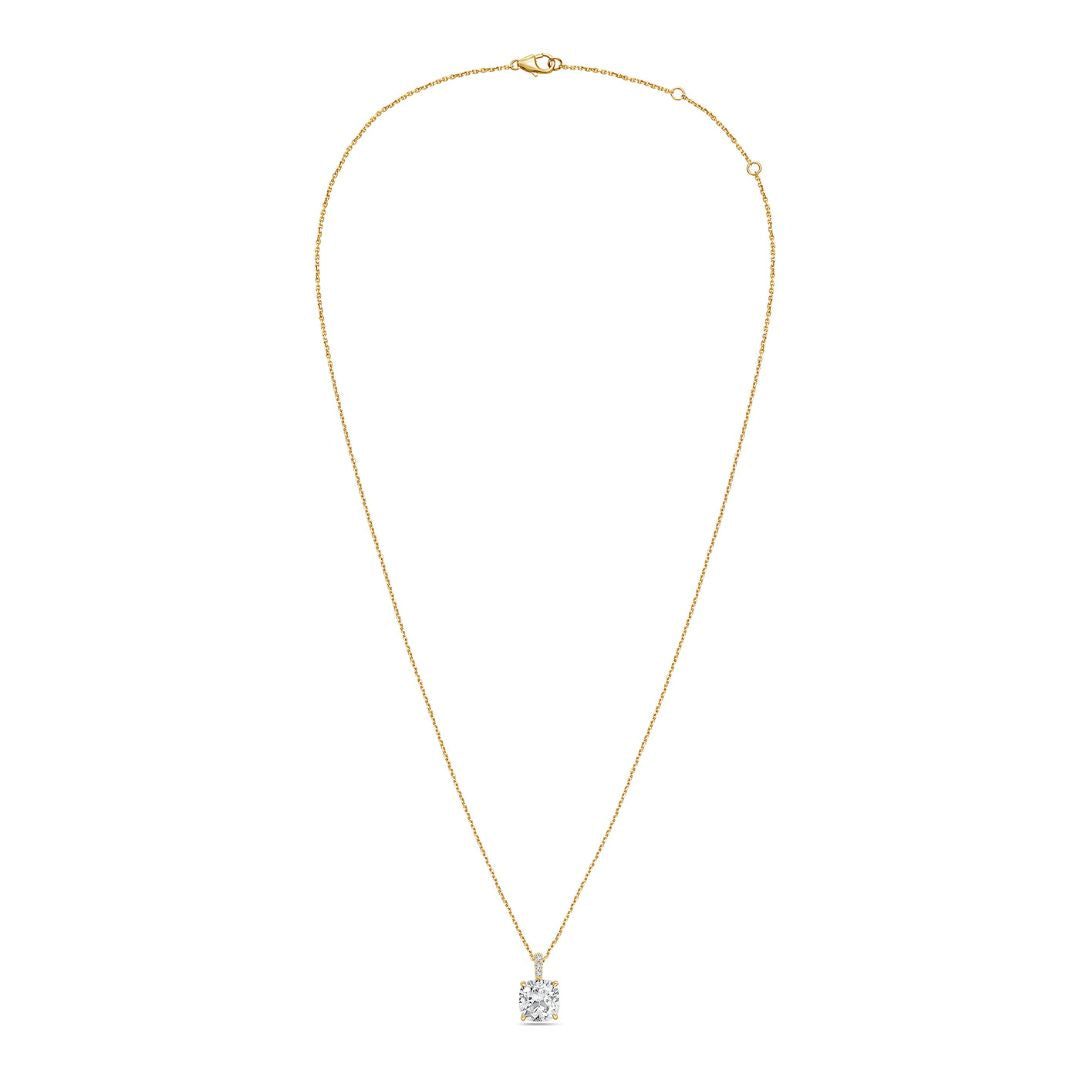 cushion diamond necklace