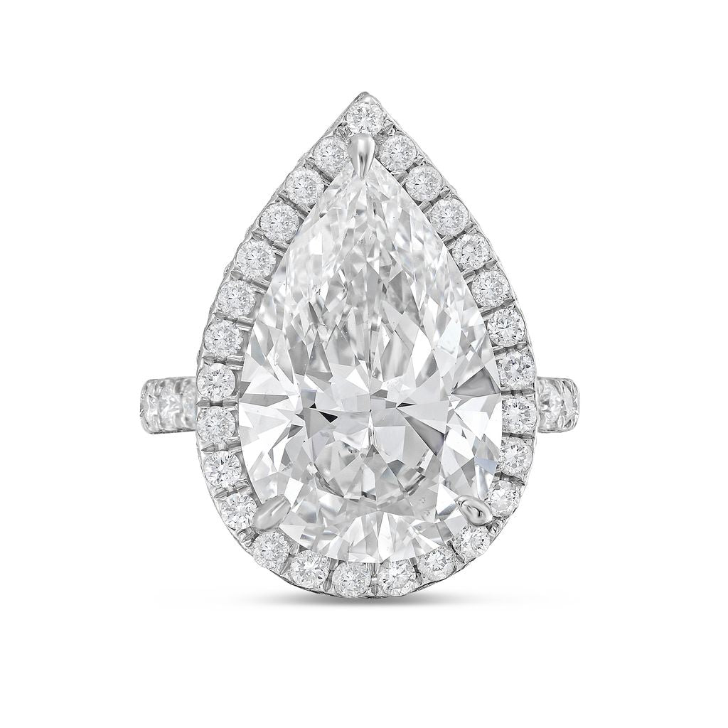 Pear Shaped Diamond Halo Ring