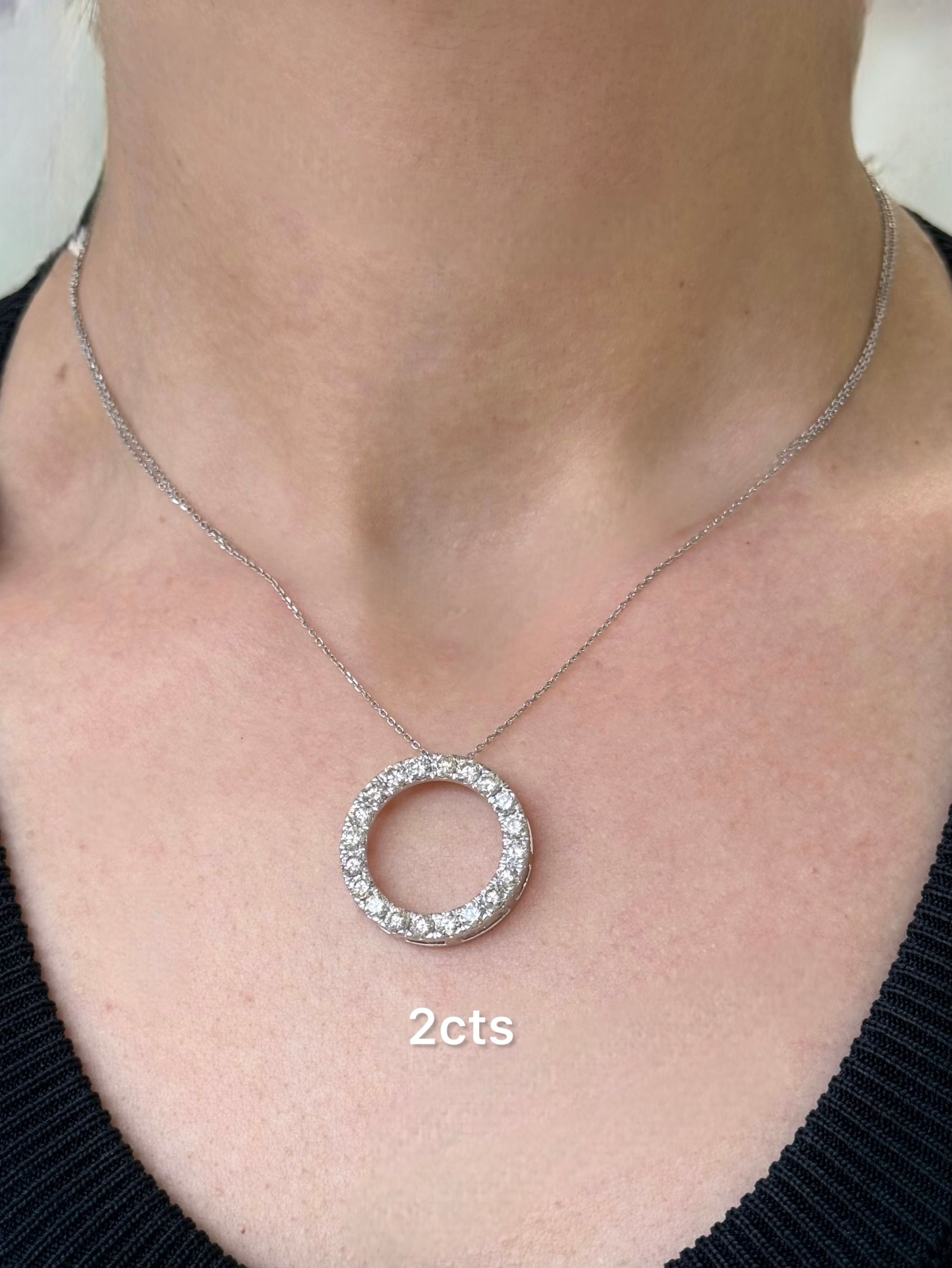 Lab Grown Open Circle Diamond Pendant