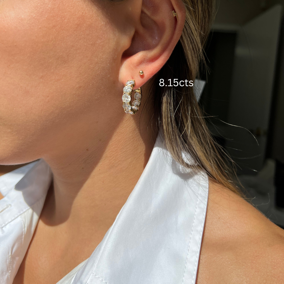 Round Diamond Hoops