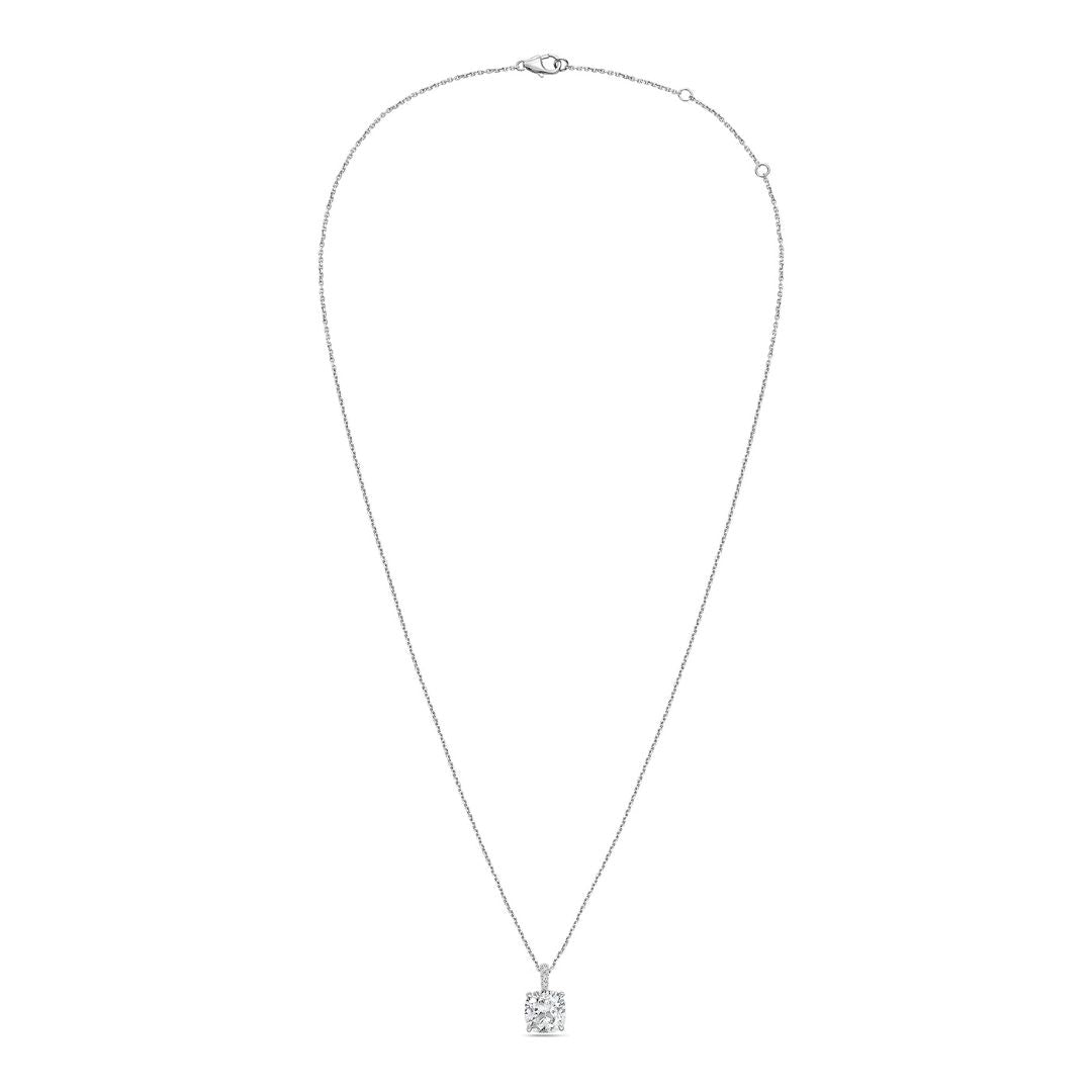 diamond cushion cut necklace