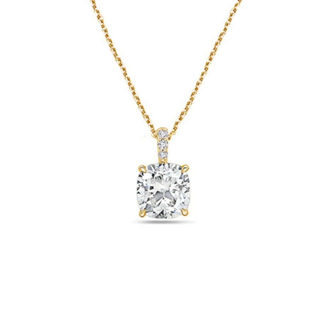 diamond cushion necklace