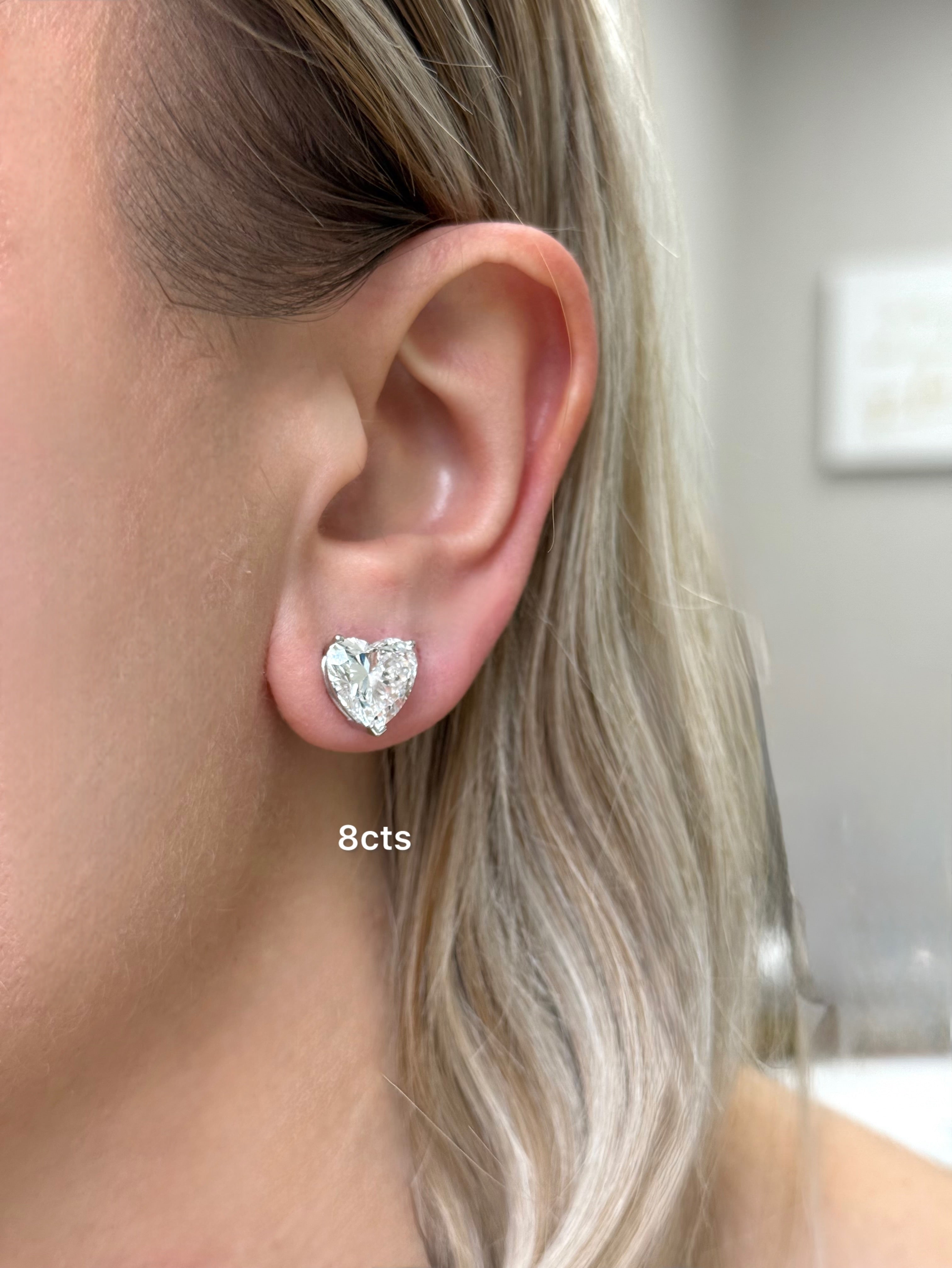 diamond heart earrings