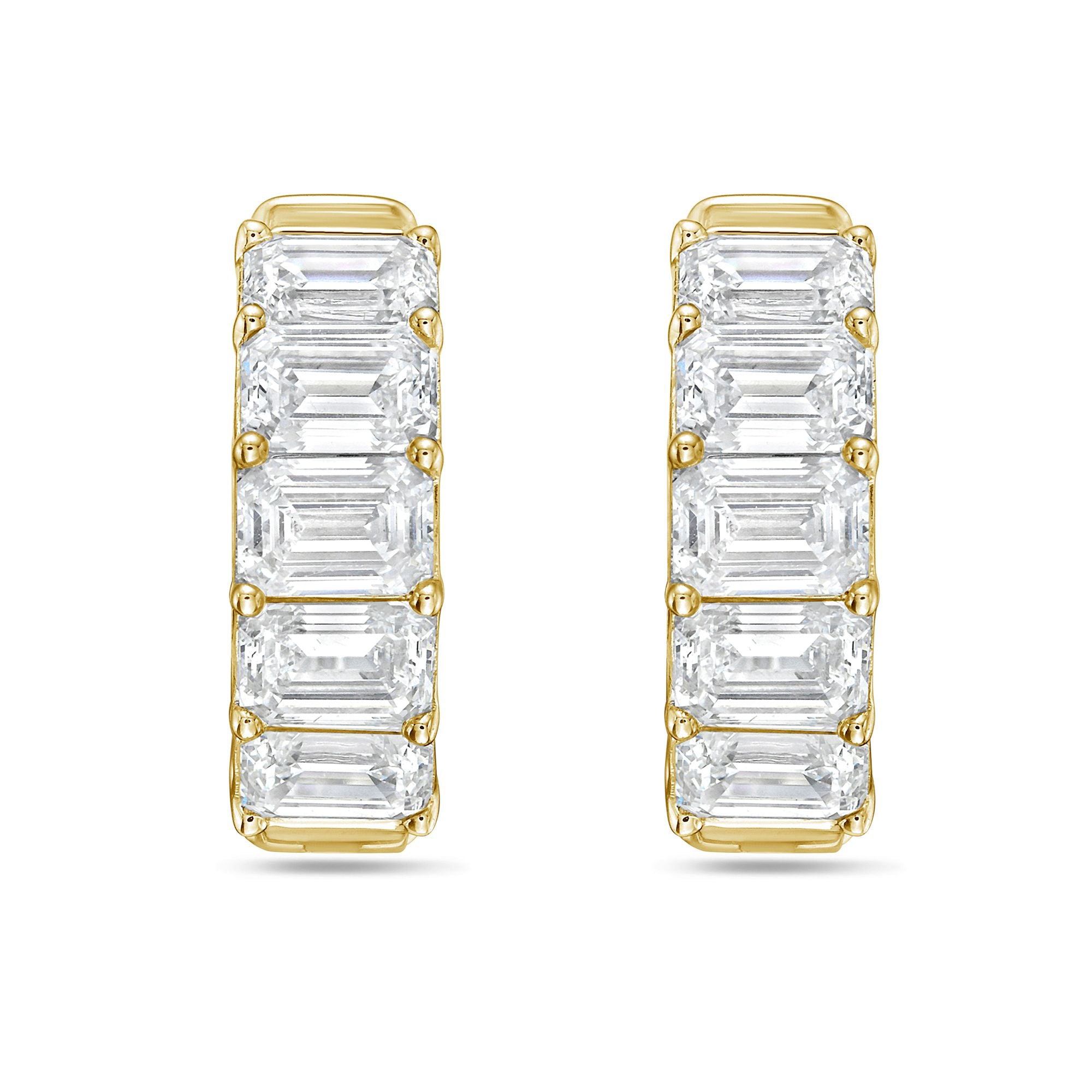 diamond huggie hoop earrings
