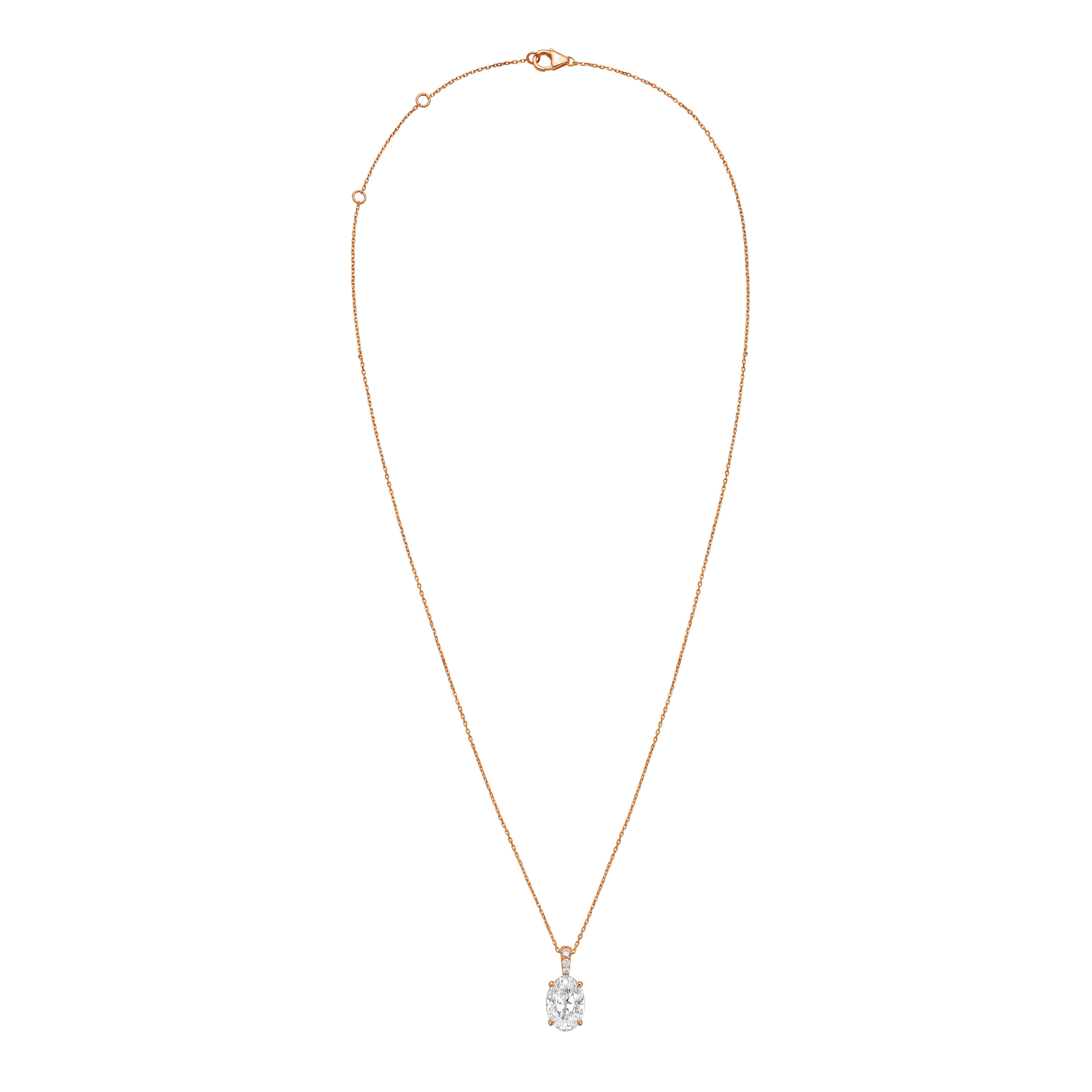 diamond oval necklace