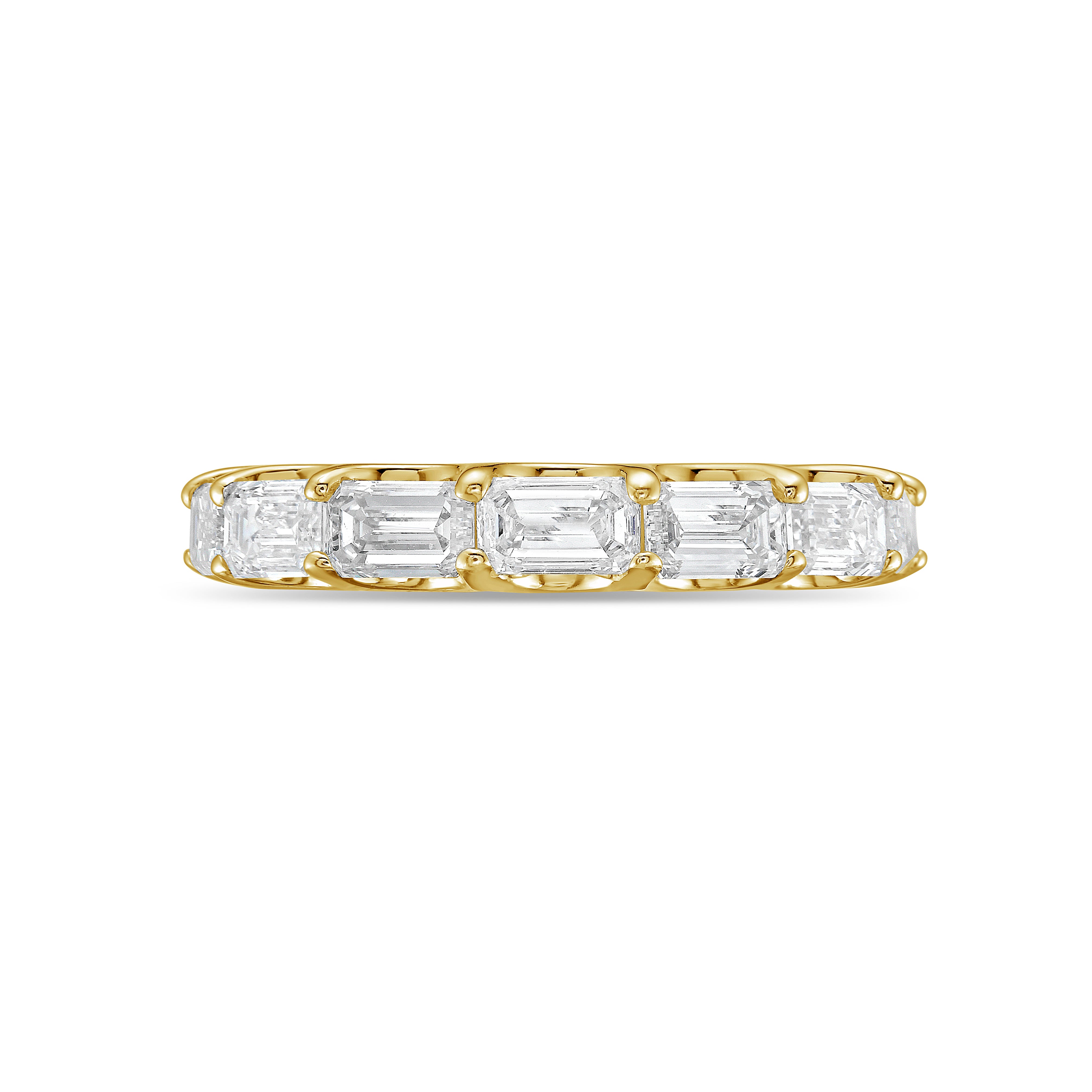 east west emerald cut eternity band