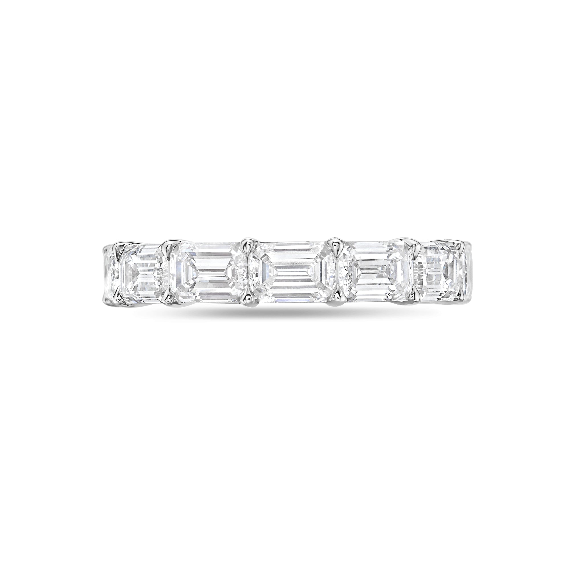 east west emerald eternity band