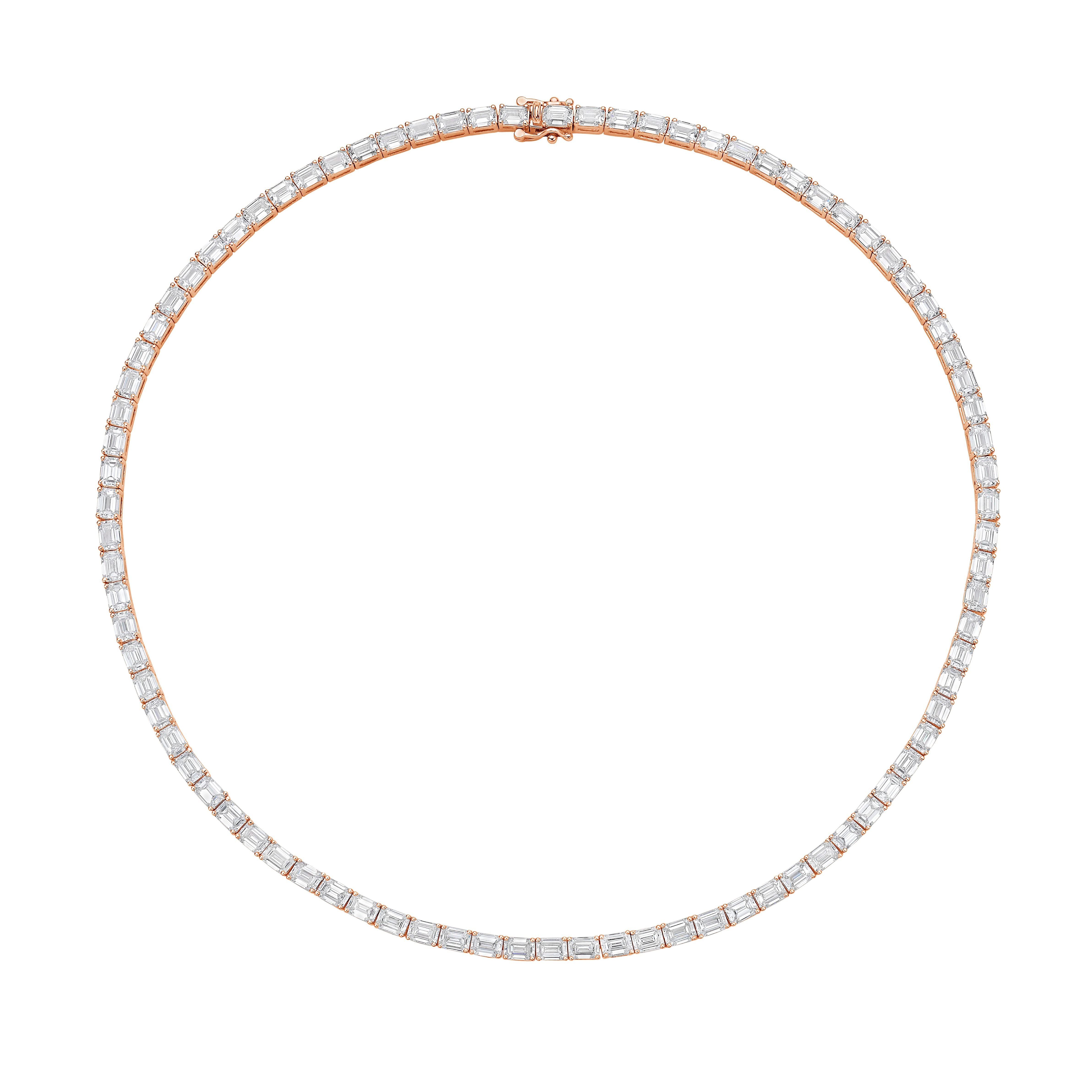 emerald and diamond tennis necklace