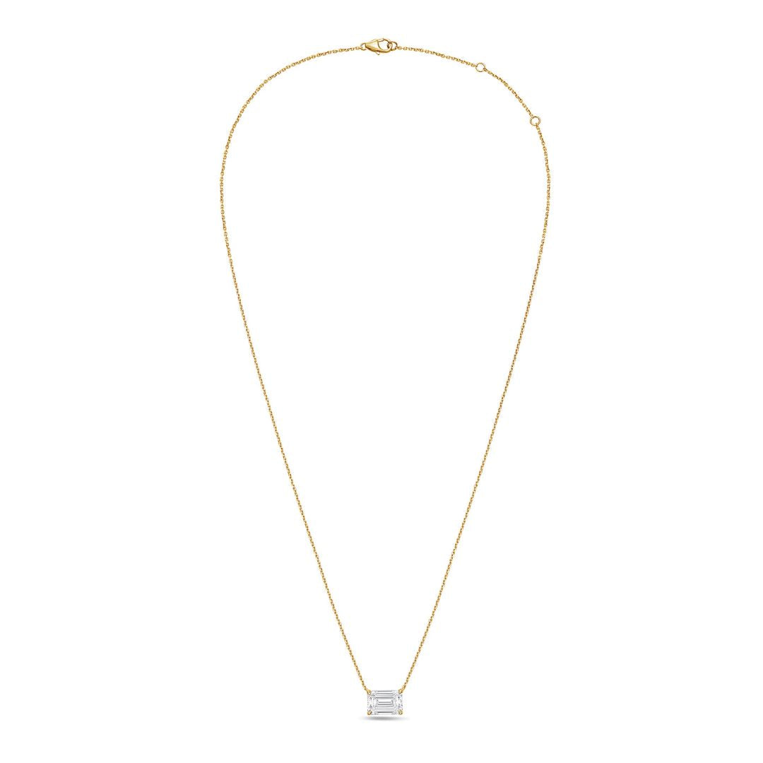 emerald cut diamond pendant