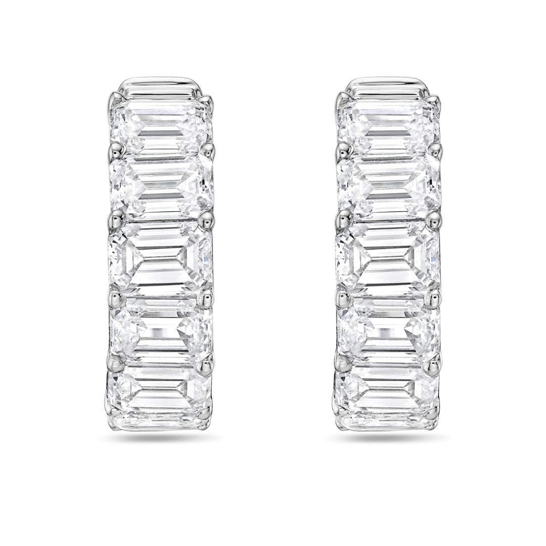 emerald cut huggie earrings