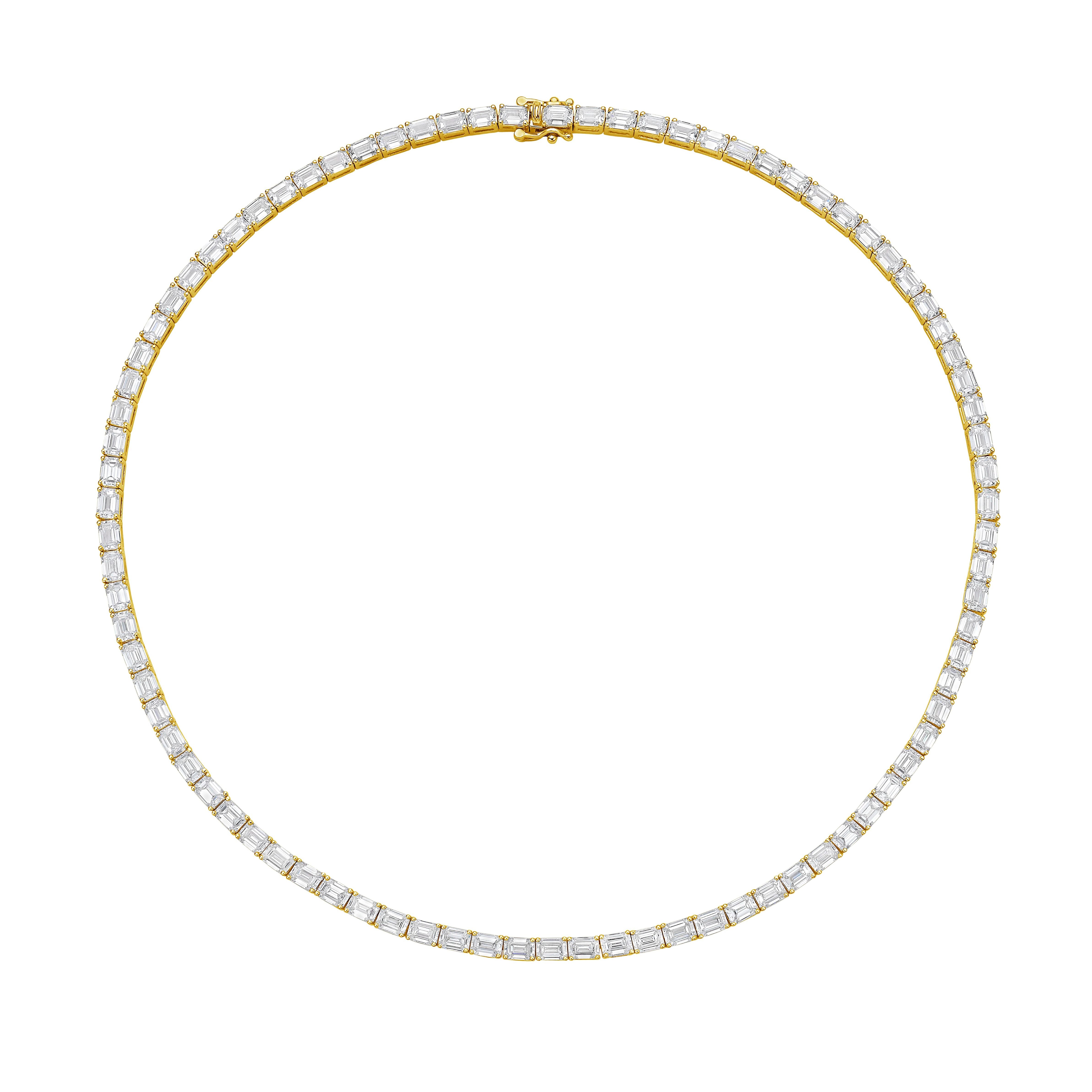 emerald tennis necklace gold