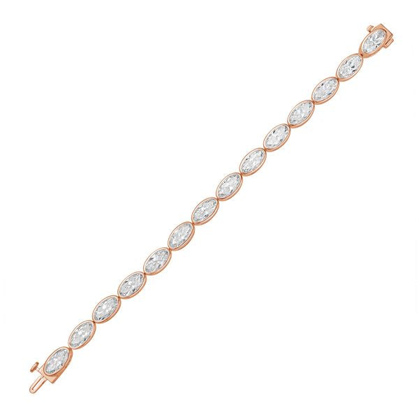 Lab Grown Oval Diamond Bezel Bracelet