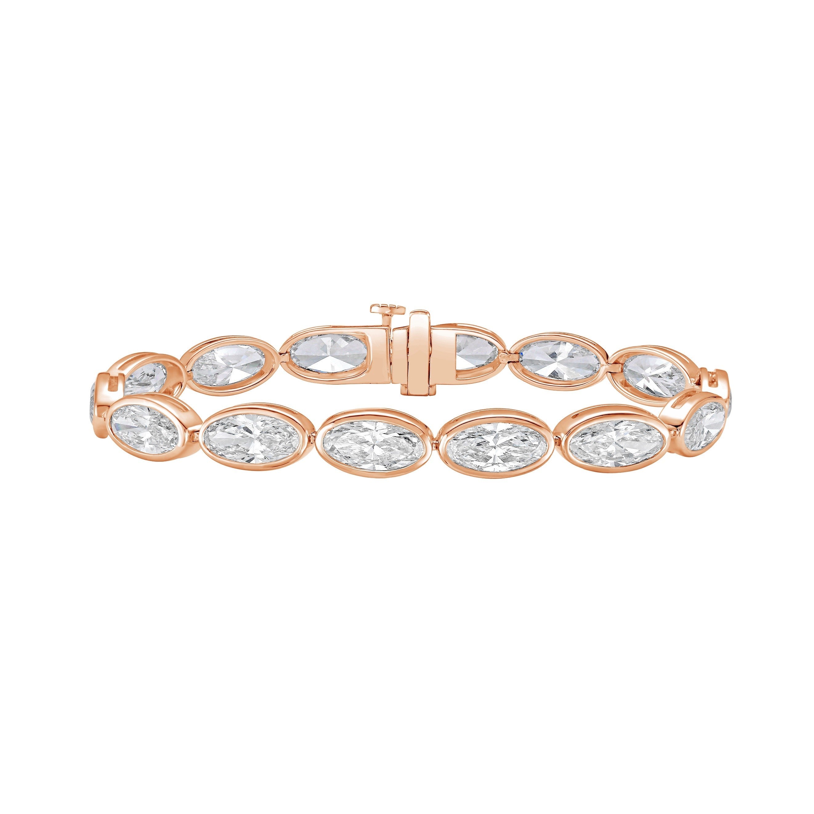 Lab Grown Oval Diamond Bezel Bracelet