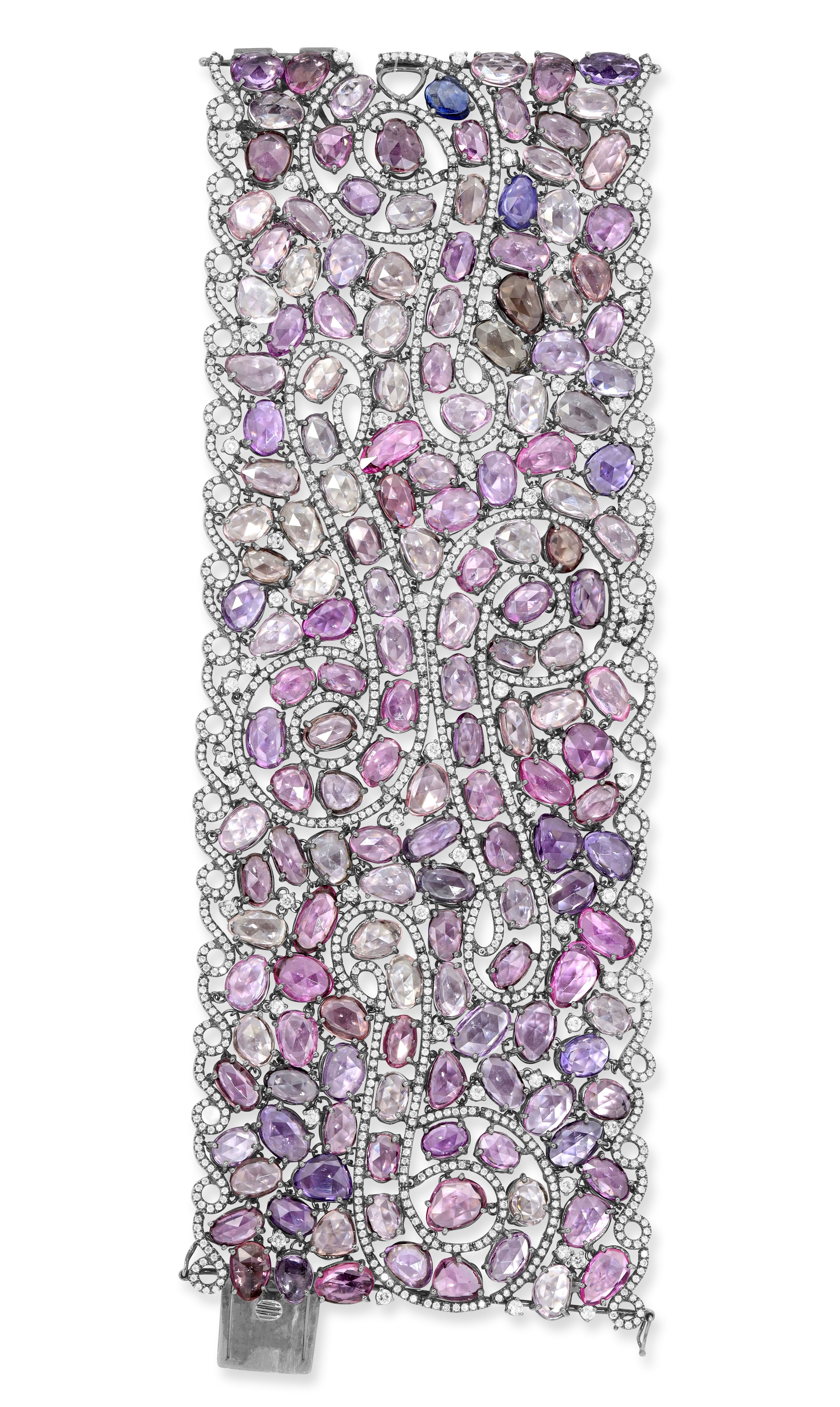 Pink Sapphire Diamond Bracelet
