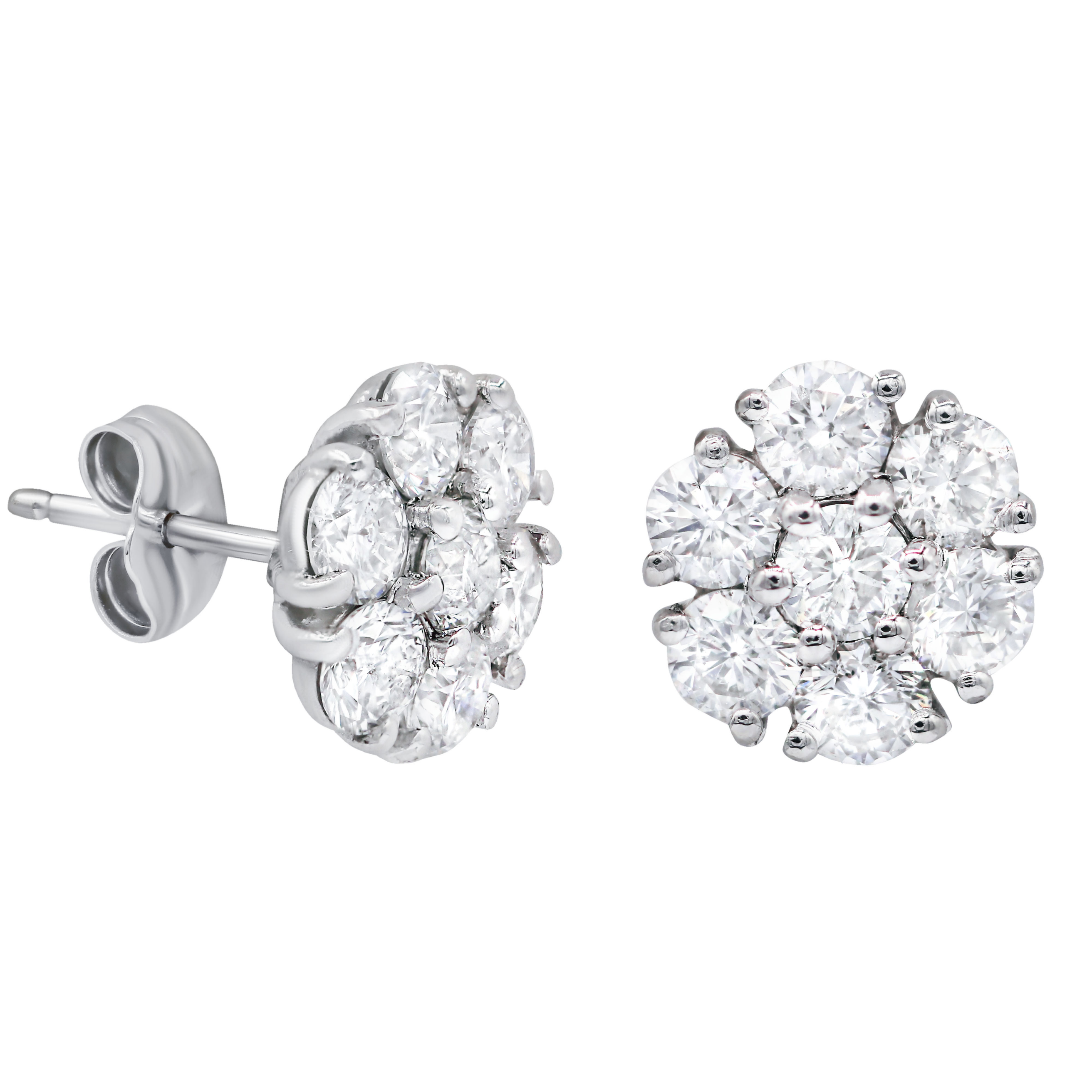 flower diamond stud earrings