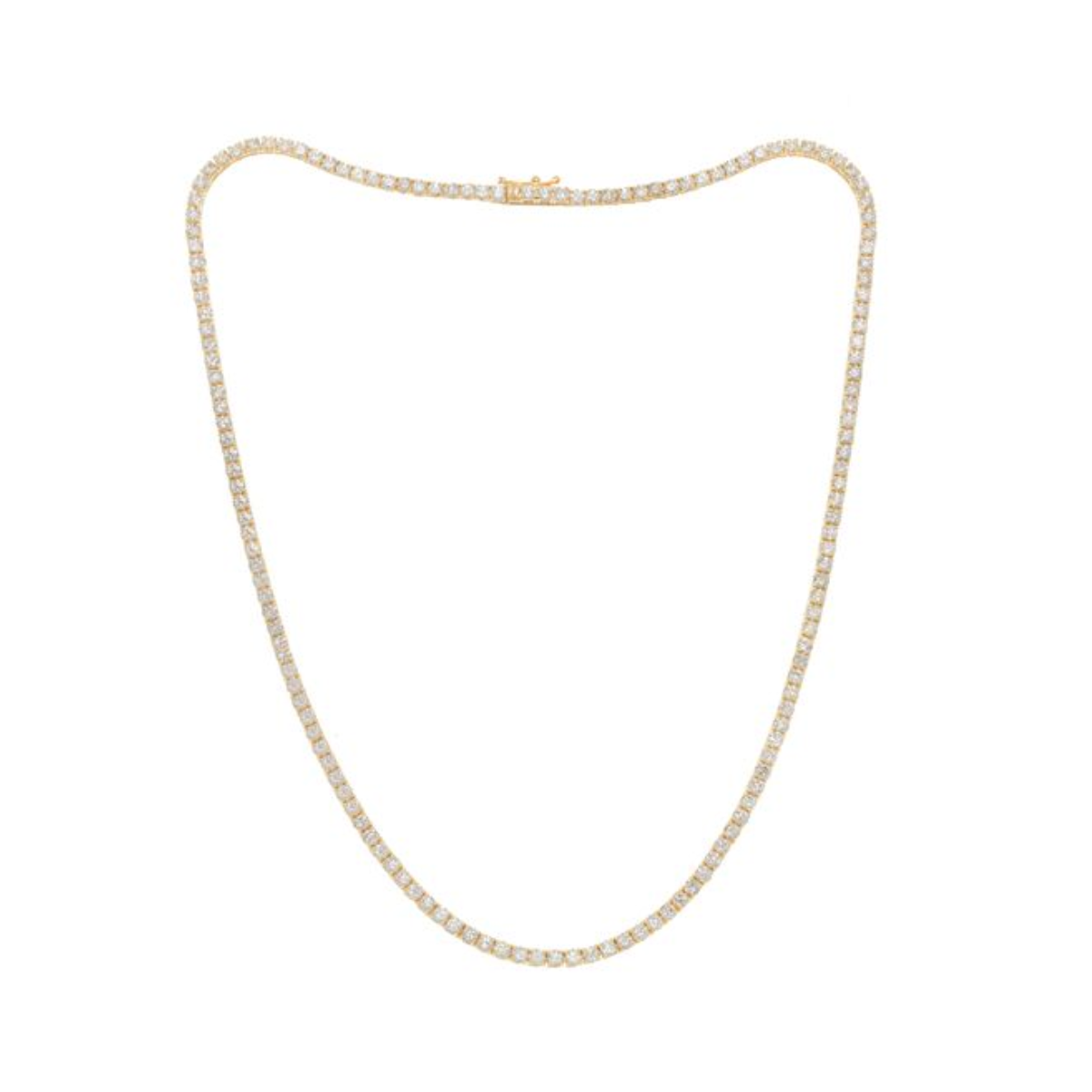 gold diamond tennis necklace