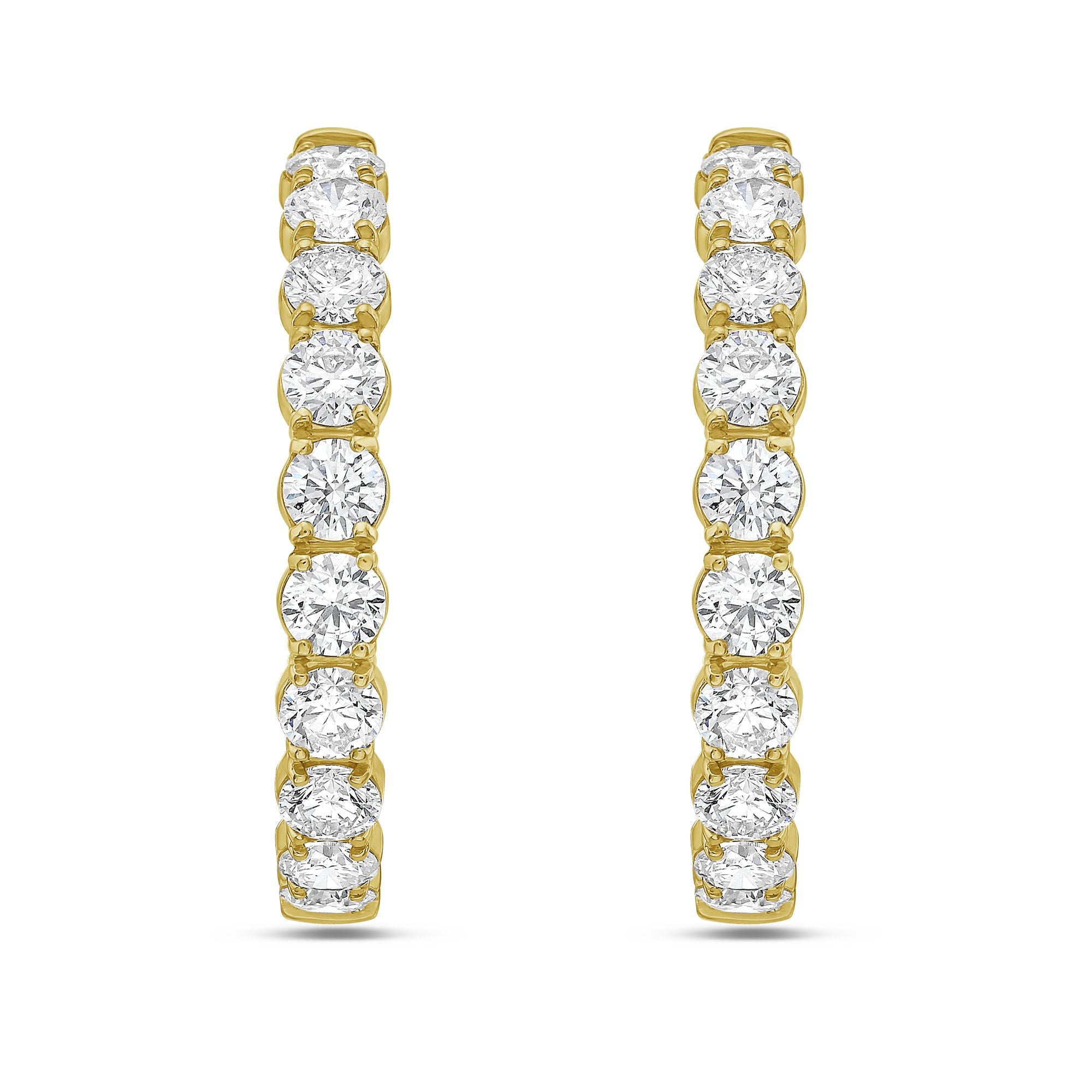14Kt Lab Grown Diamond Hoop Earrings