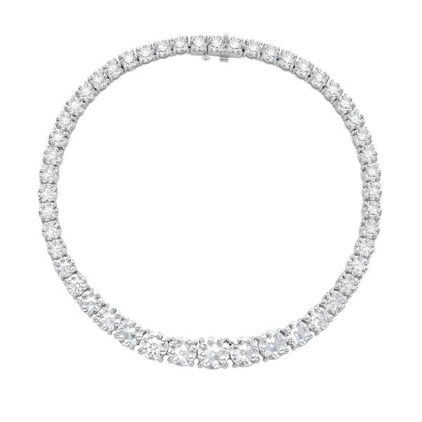100 Cts Custom European Cut Natural Diamond Riviera Necklace