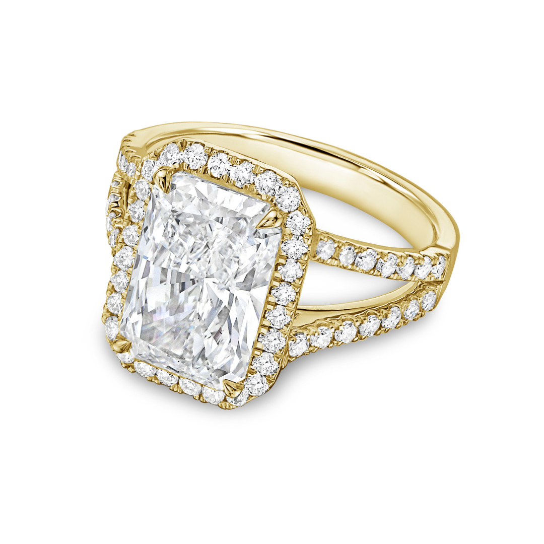 halo radiant cut engagement rings