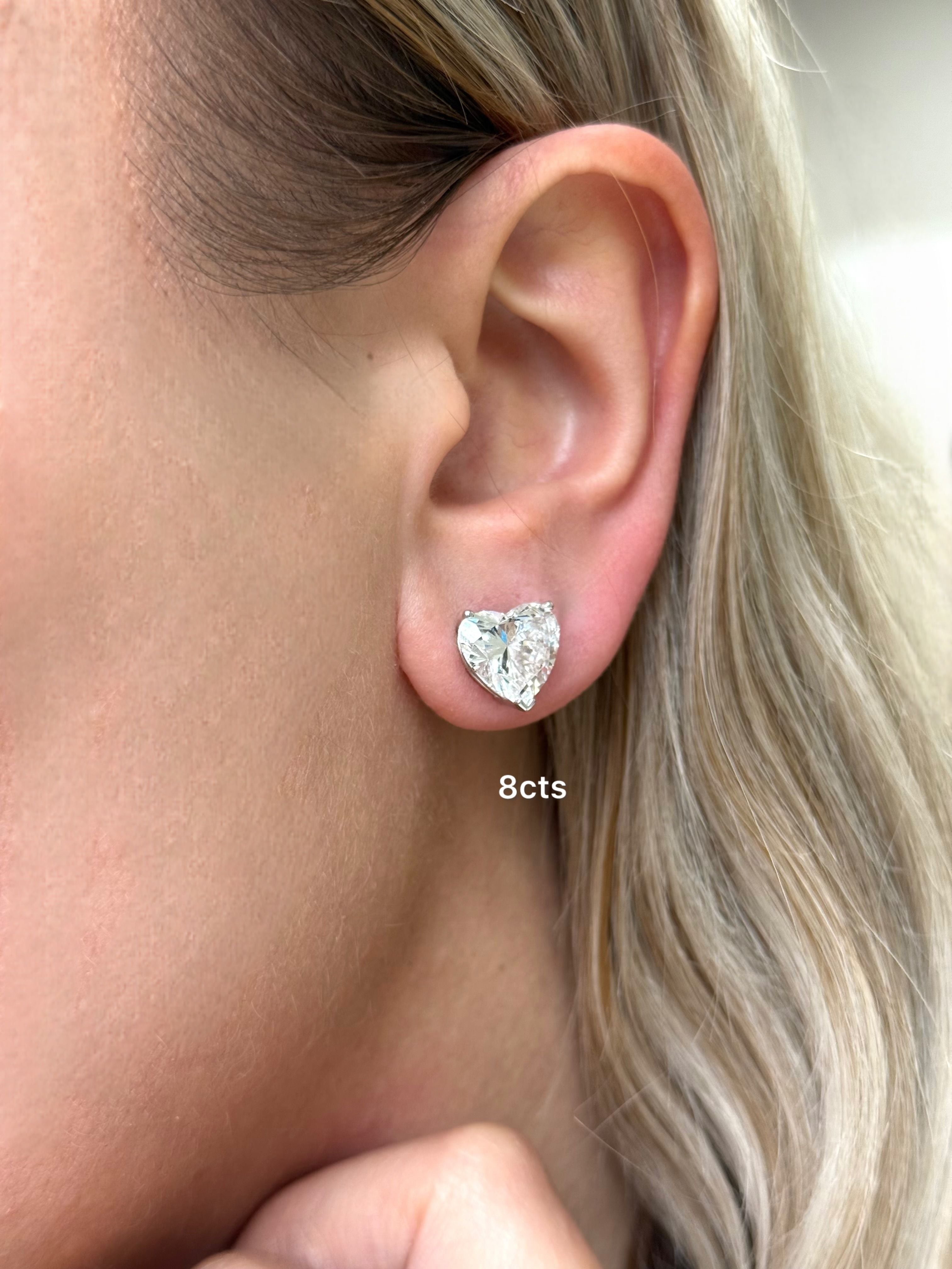 heart diamond earrings