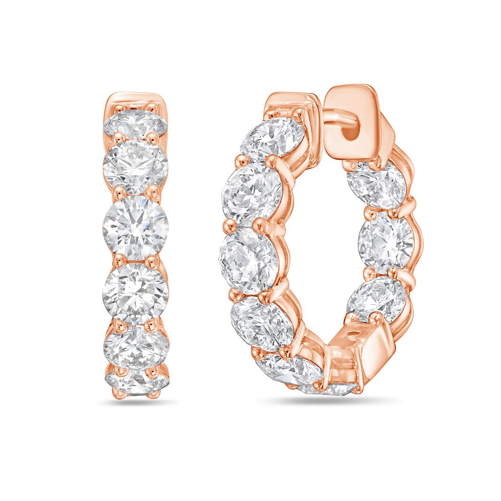 hoop earrings for women round diamond