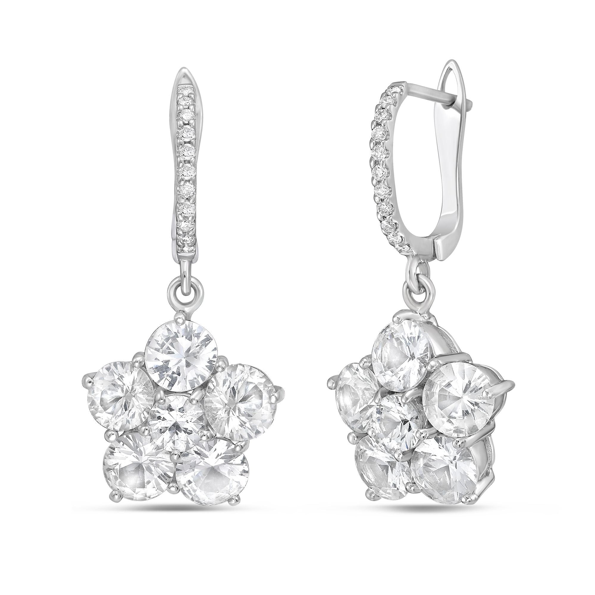 Sapphire Flower Earrings