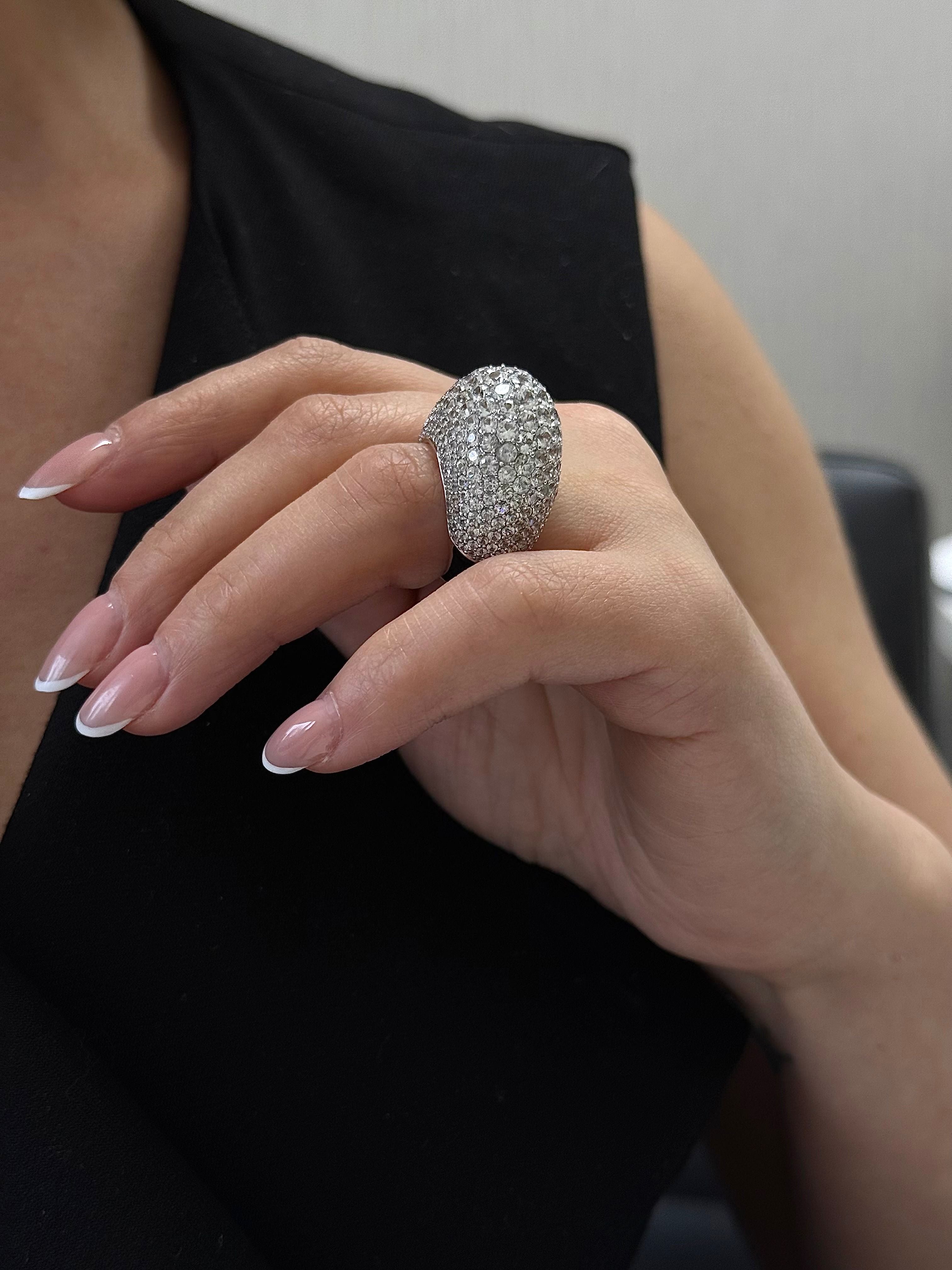 White Sapphire Dome Ring