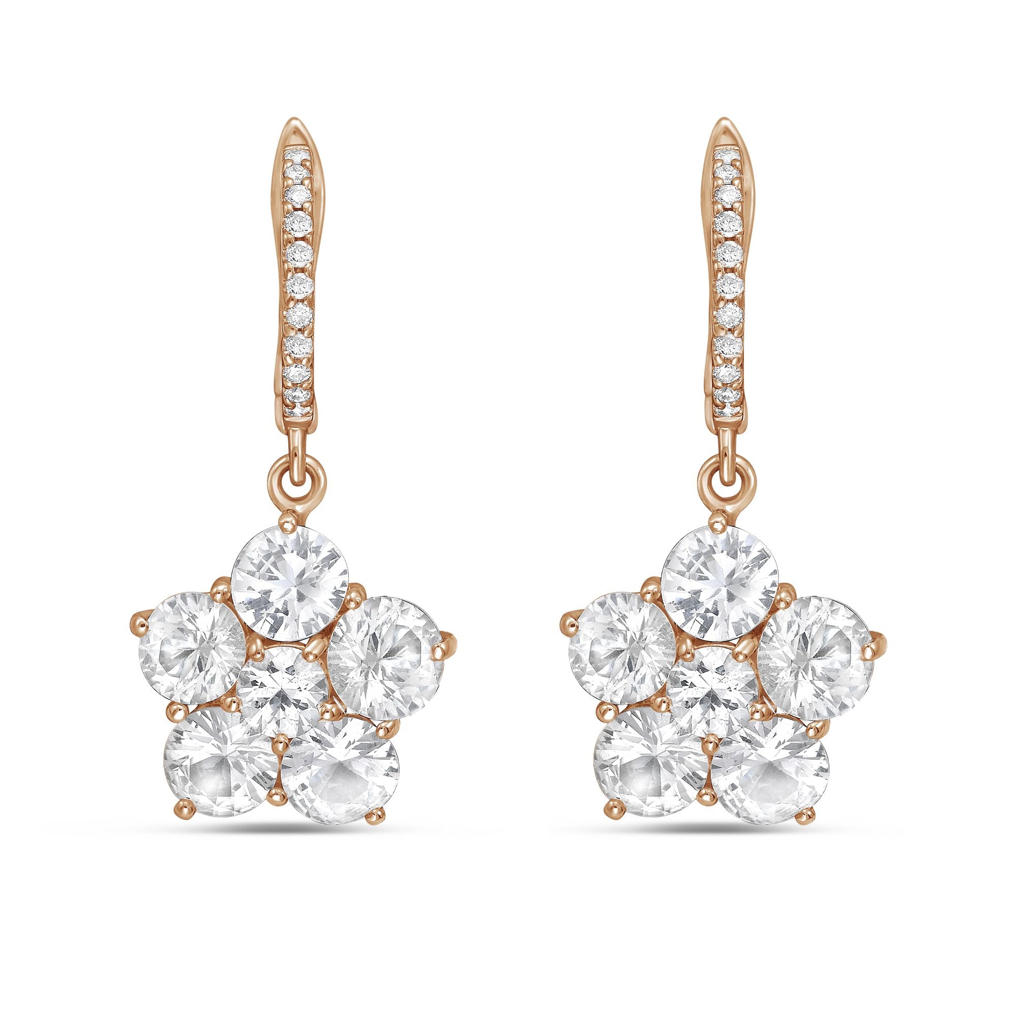 Sapphire Flower Earrings