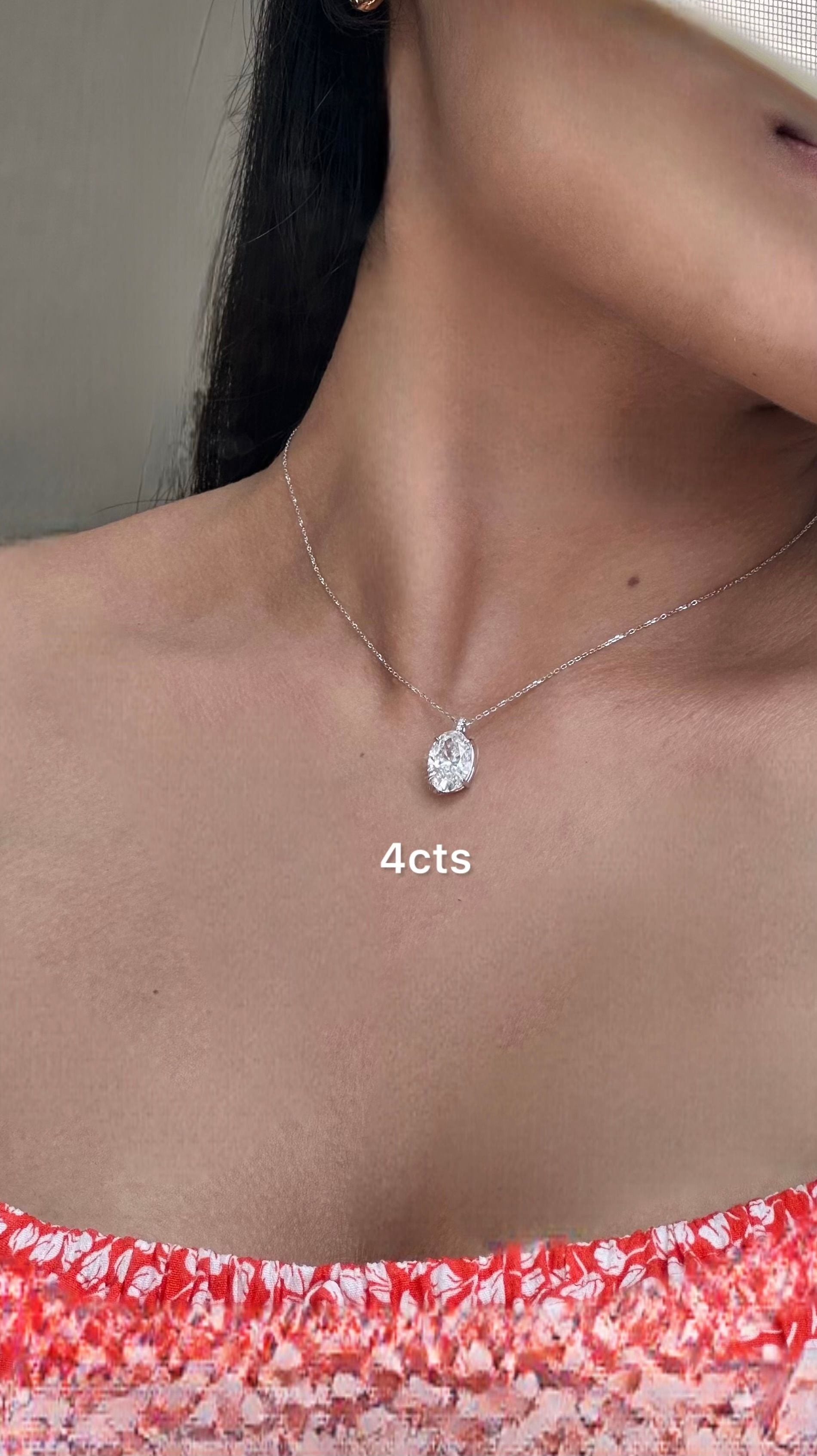 Lab Grown Oval Diamond Pendant